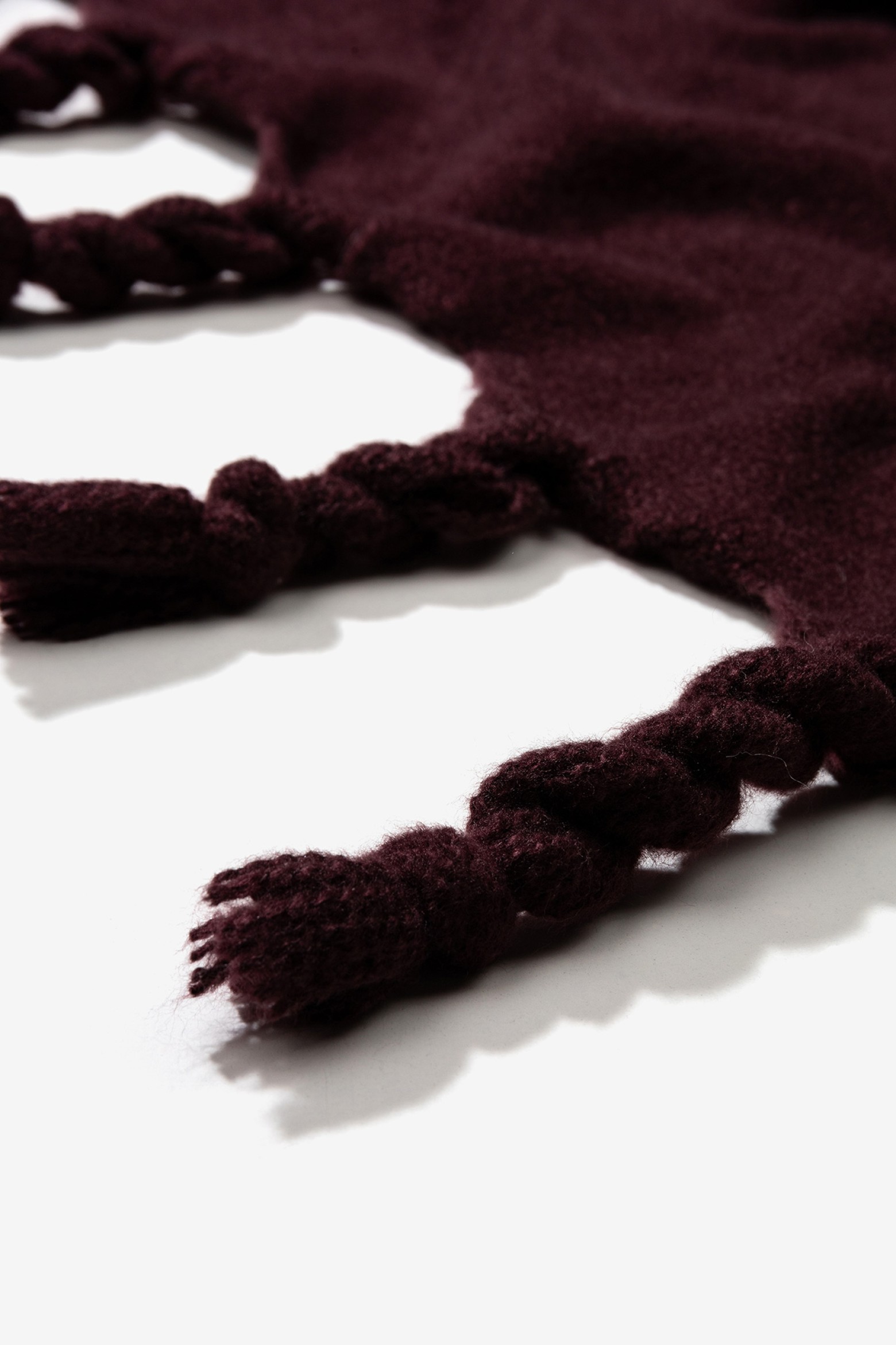 Bufanda Burdeos con Flecos