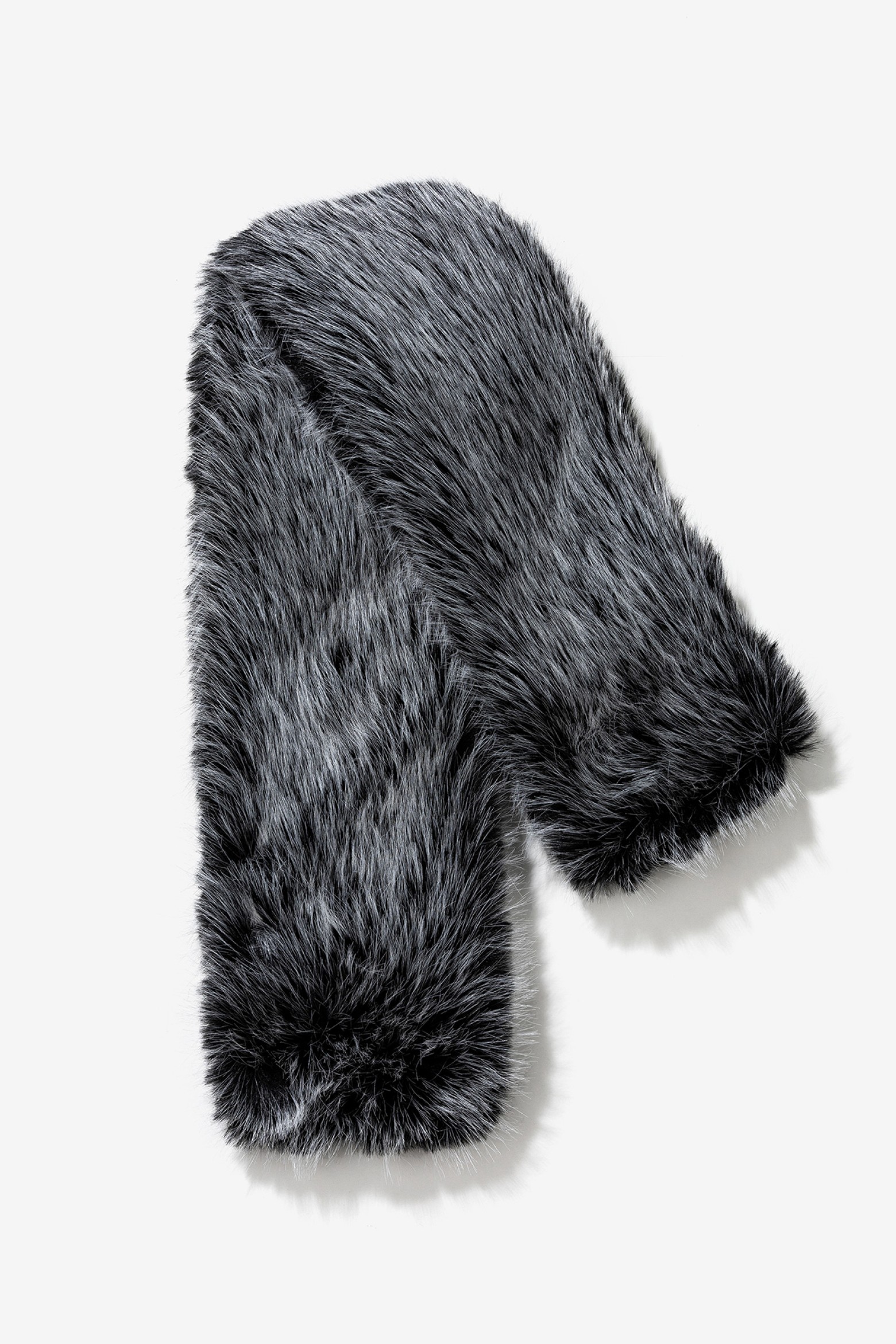 Grey Faux Fur Scarf