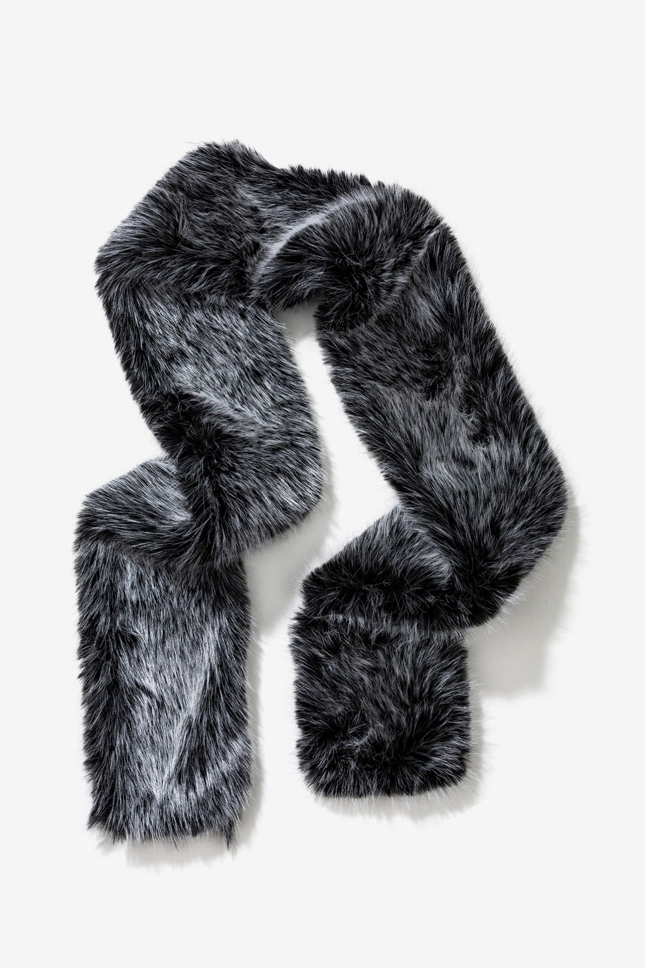 Grey Faux Fur Scarf