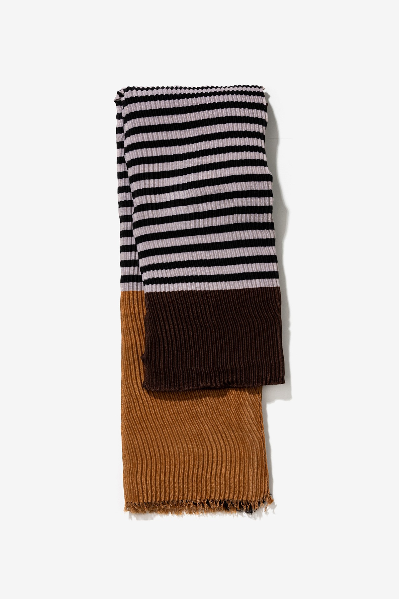 Striped Pleated Scarf