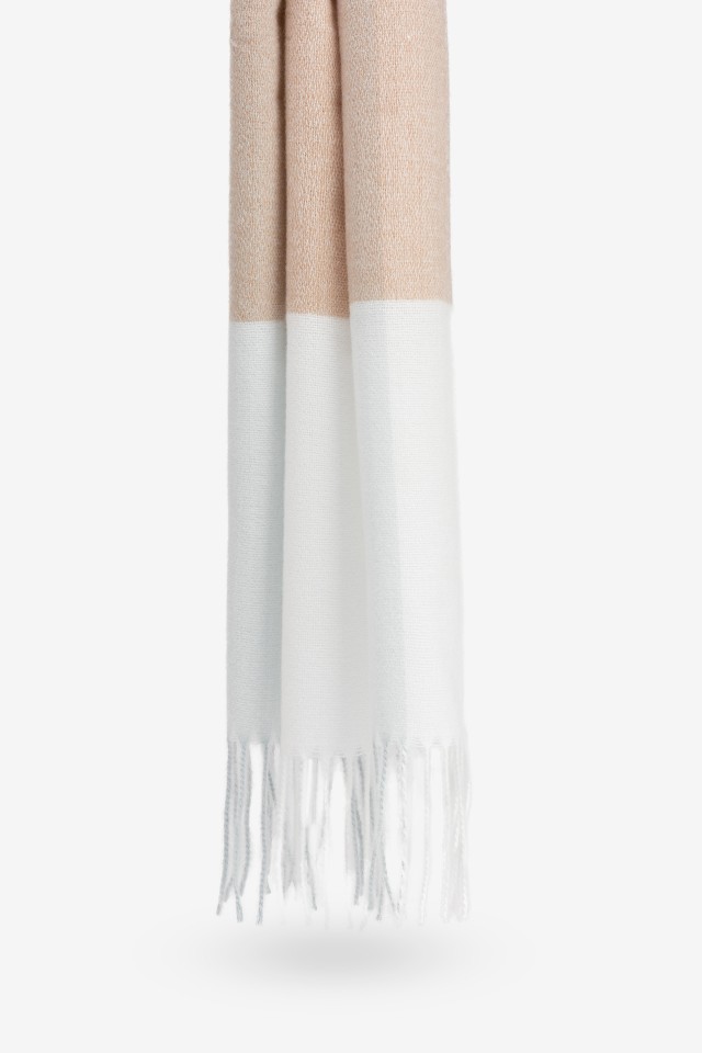 Beige Scarf with Fringe