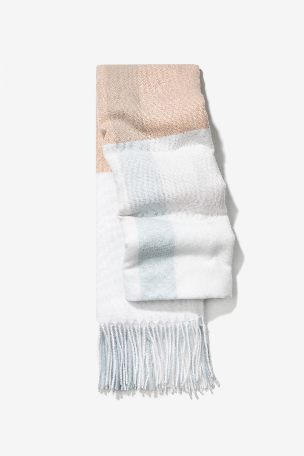 Beige Scarf with Fringe