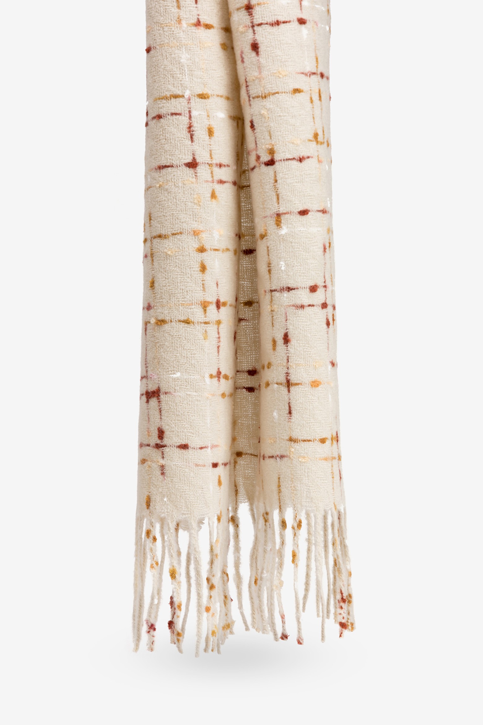 Beige Patterned Scarf