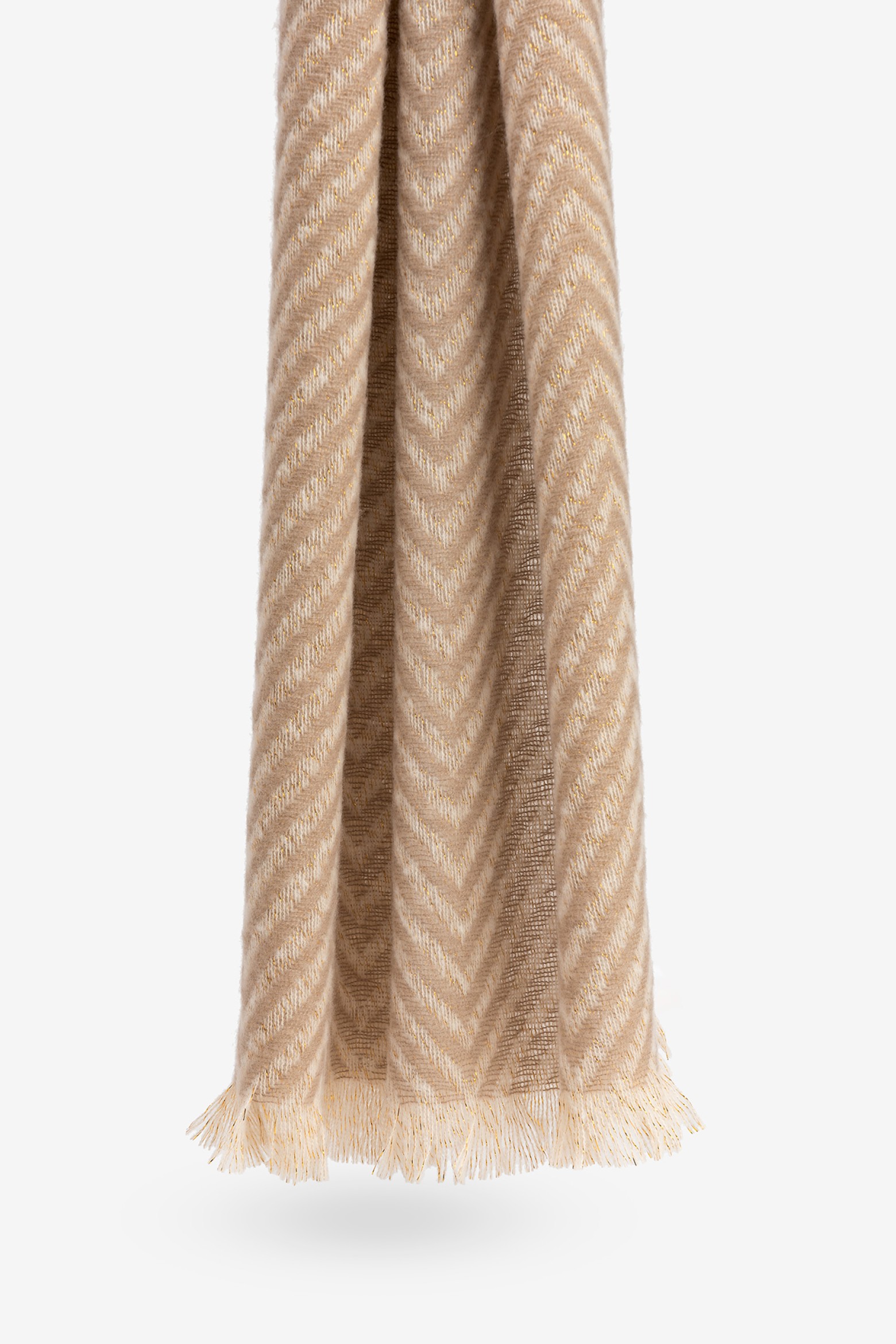 Beige Chevron Scarf