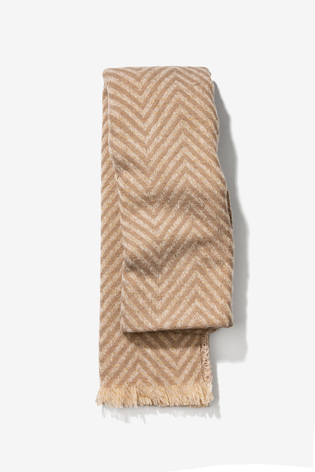 Beige Chevron Scarf