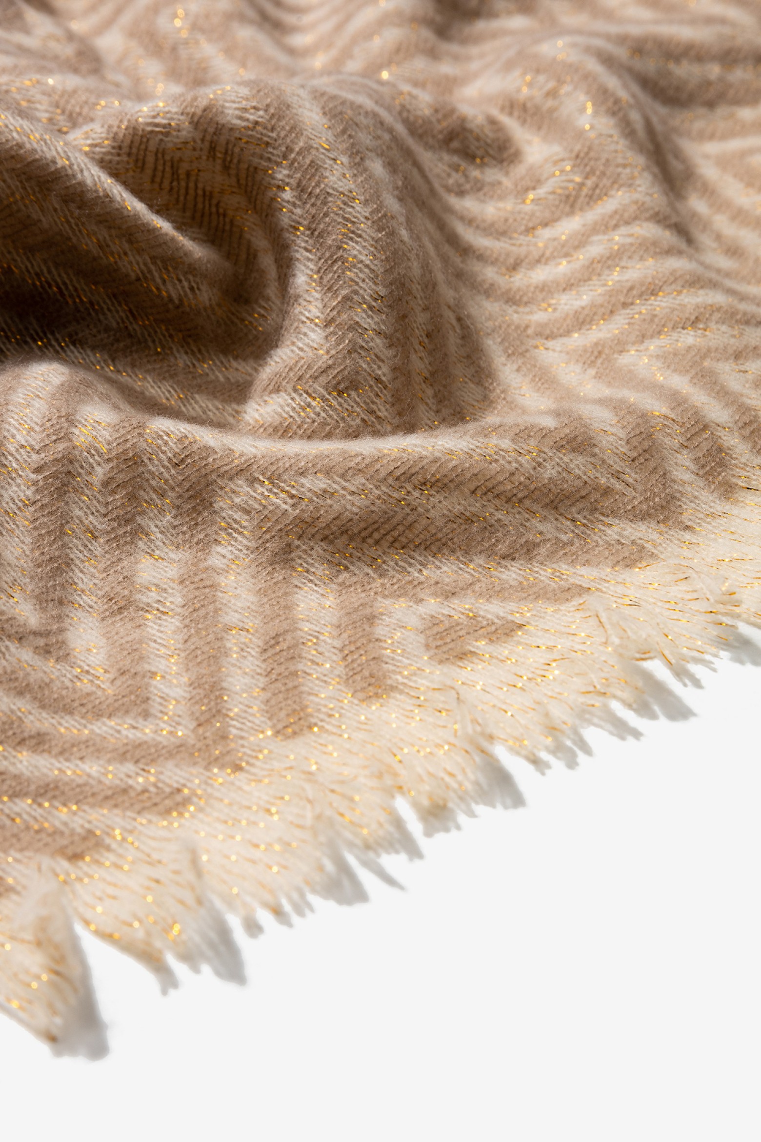 Beige Chevron Scarf