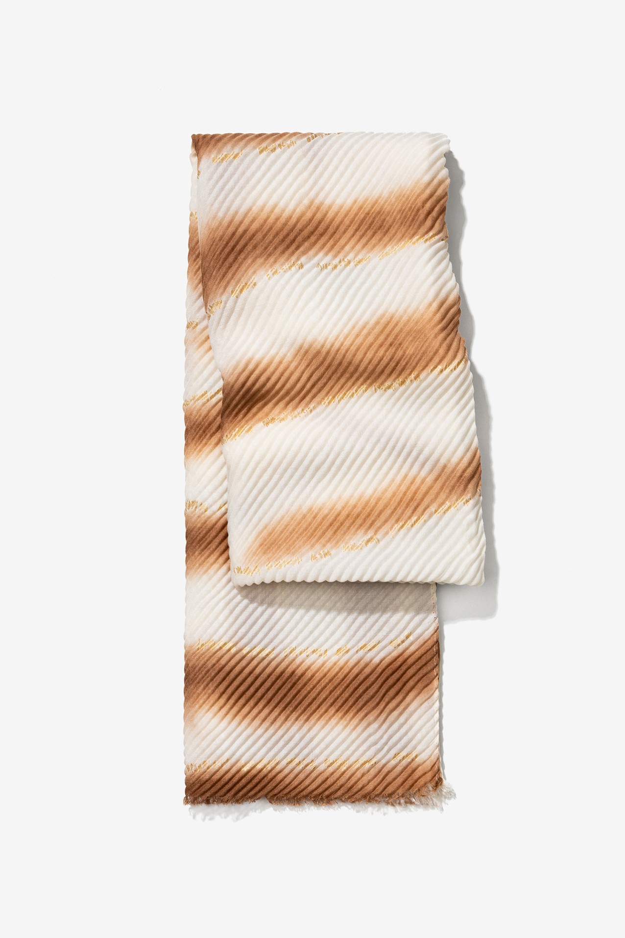 Beige Striped Scarf