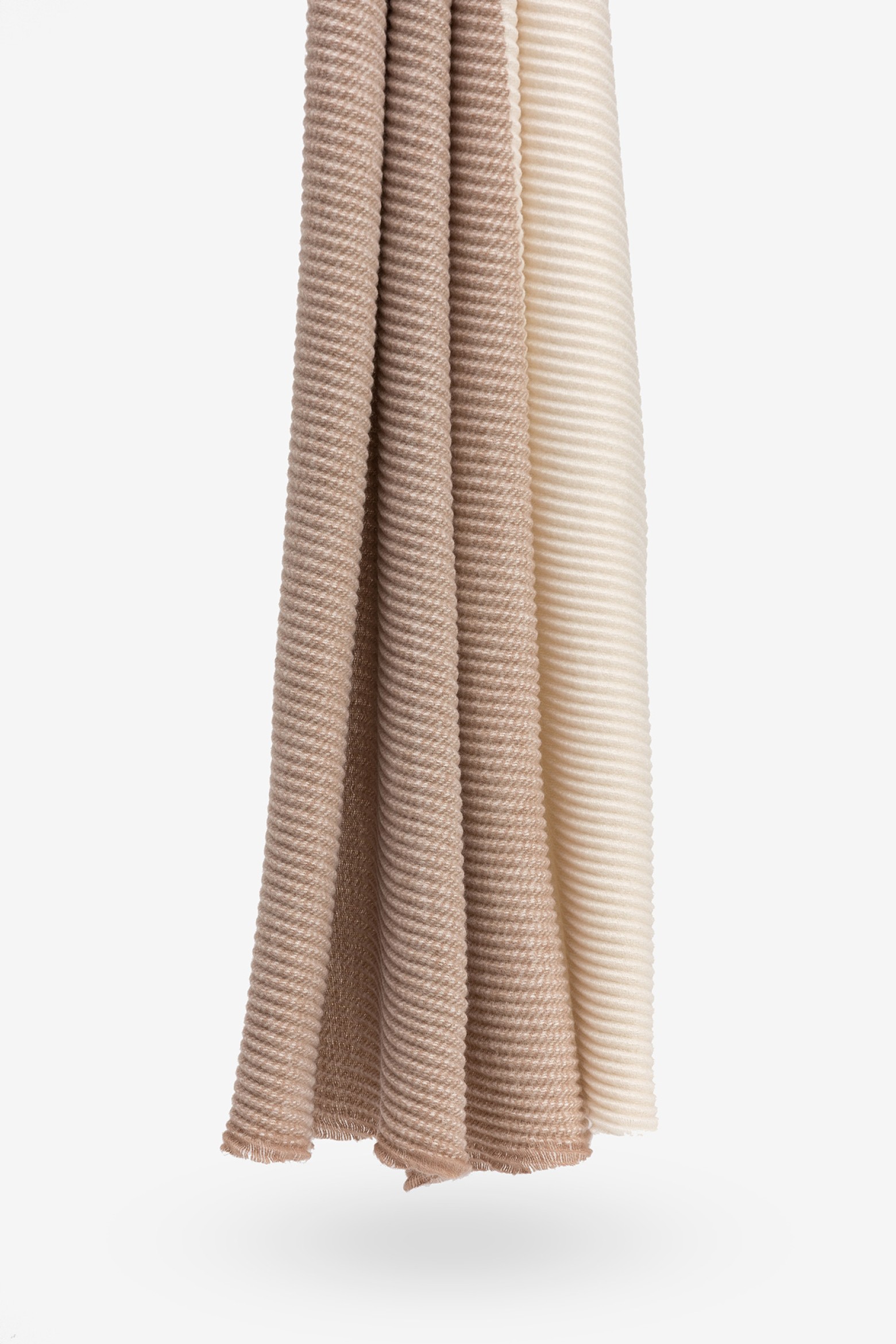 Beige Ribbed Scarf