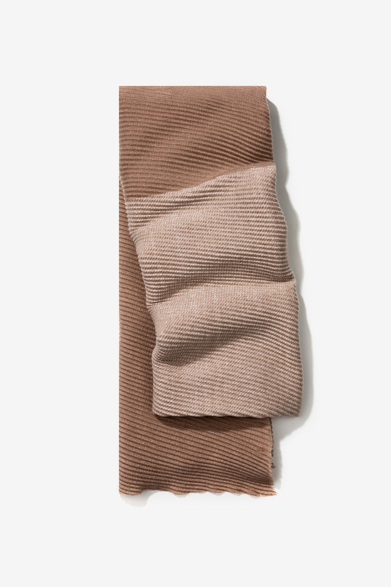 Beige Ribbed Scarf
