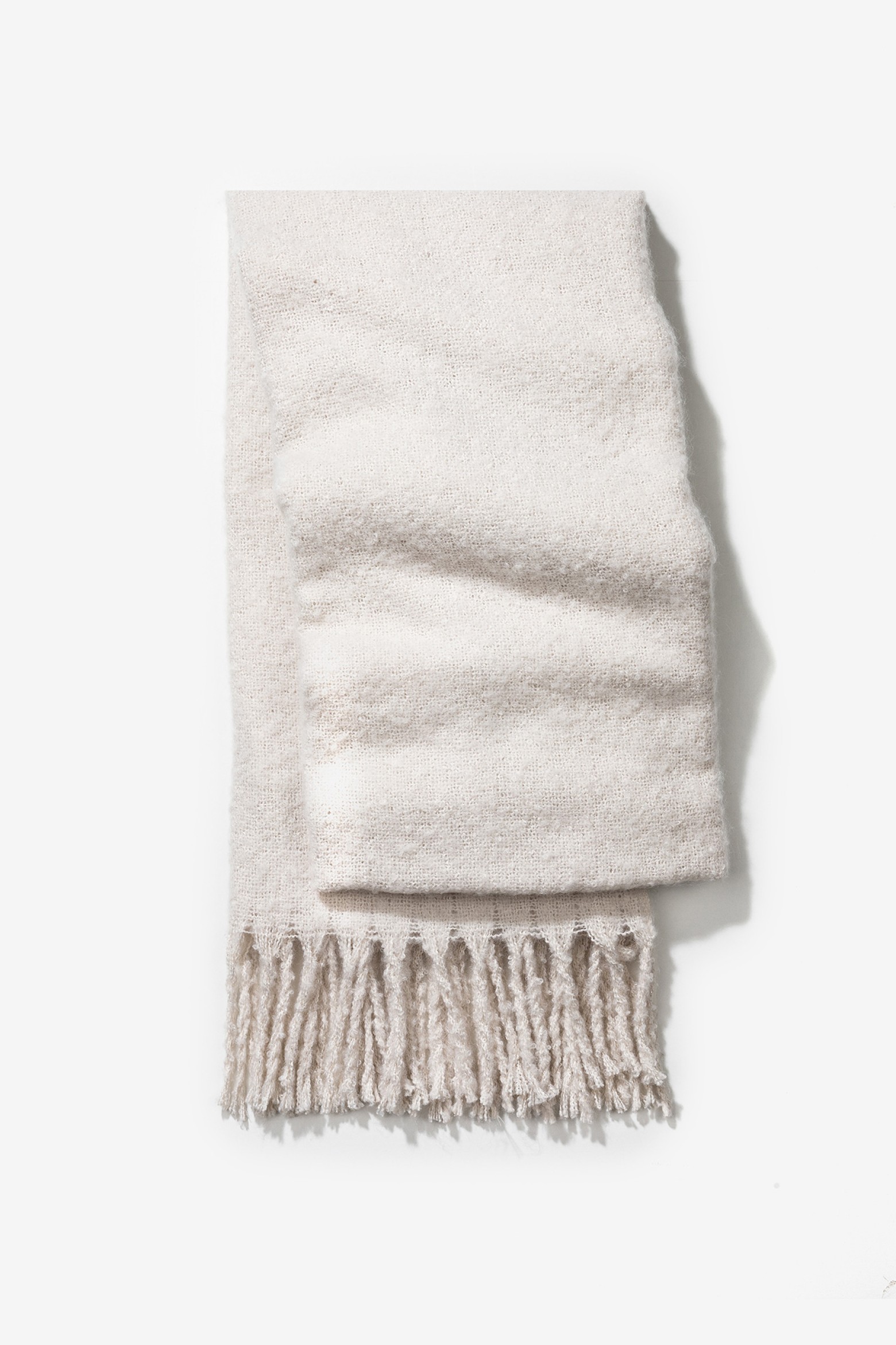 White Fringed Scarf