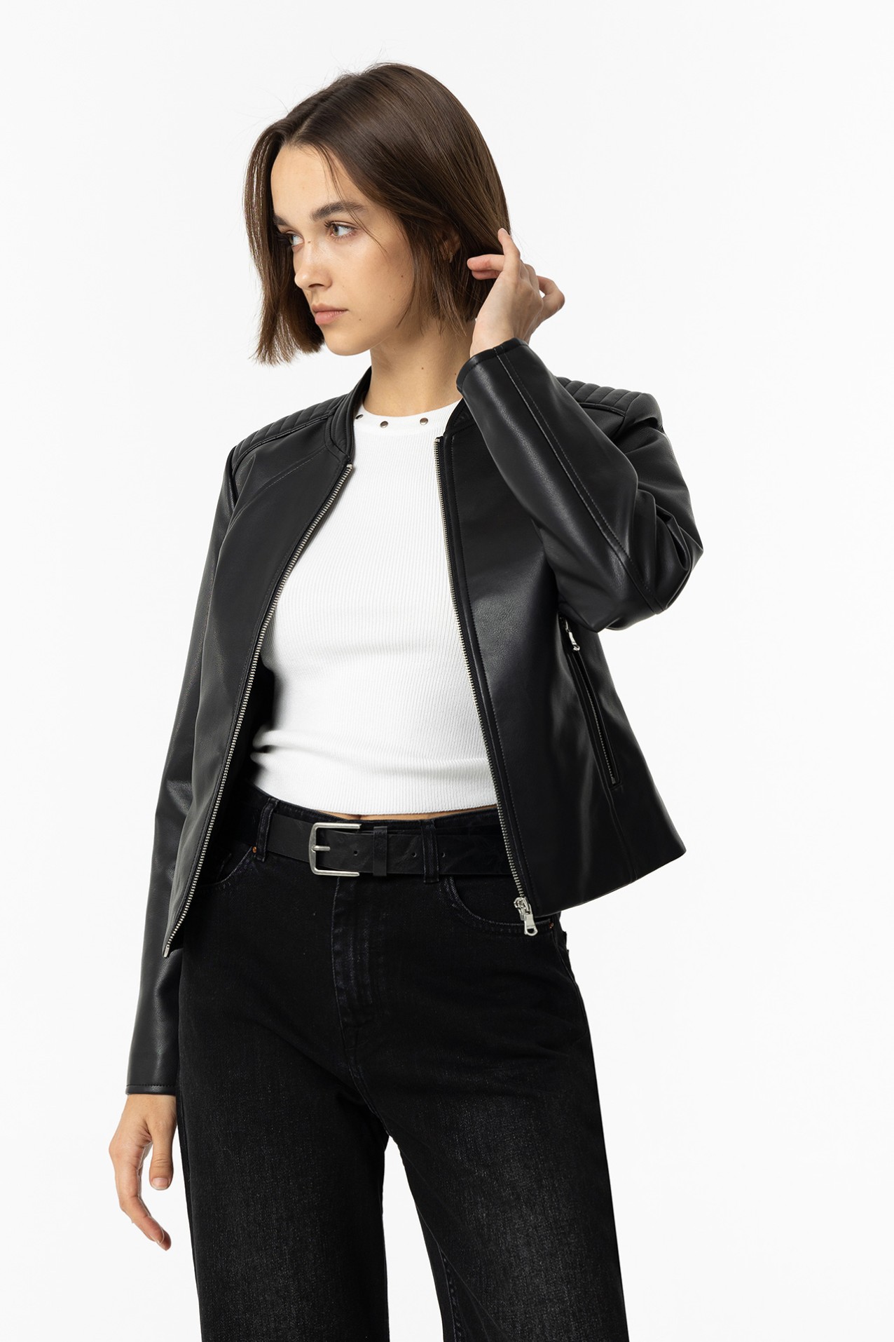 Black Faux Leather Jacket