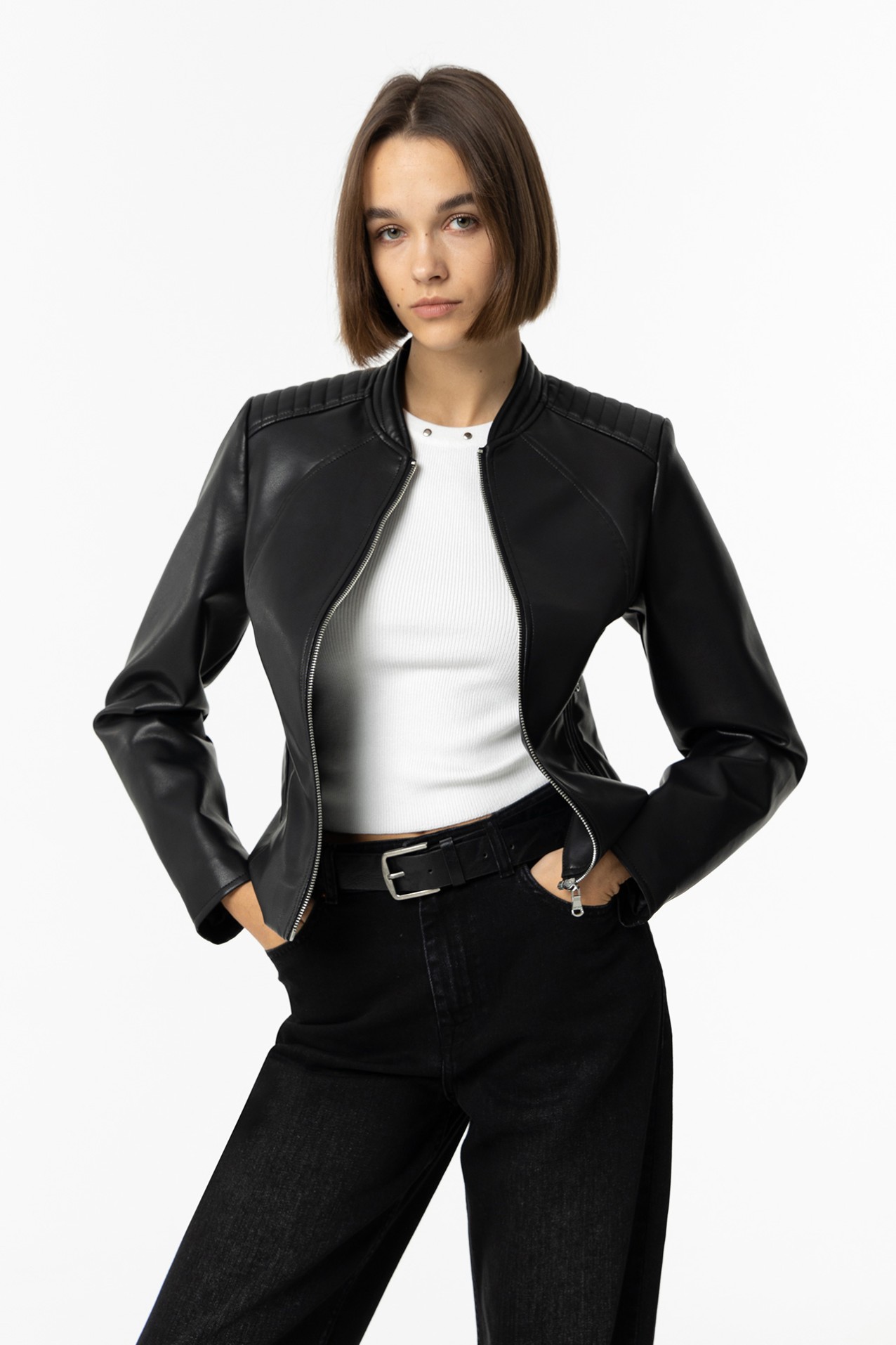 Black Faux Leather Jacket