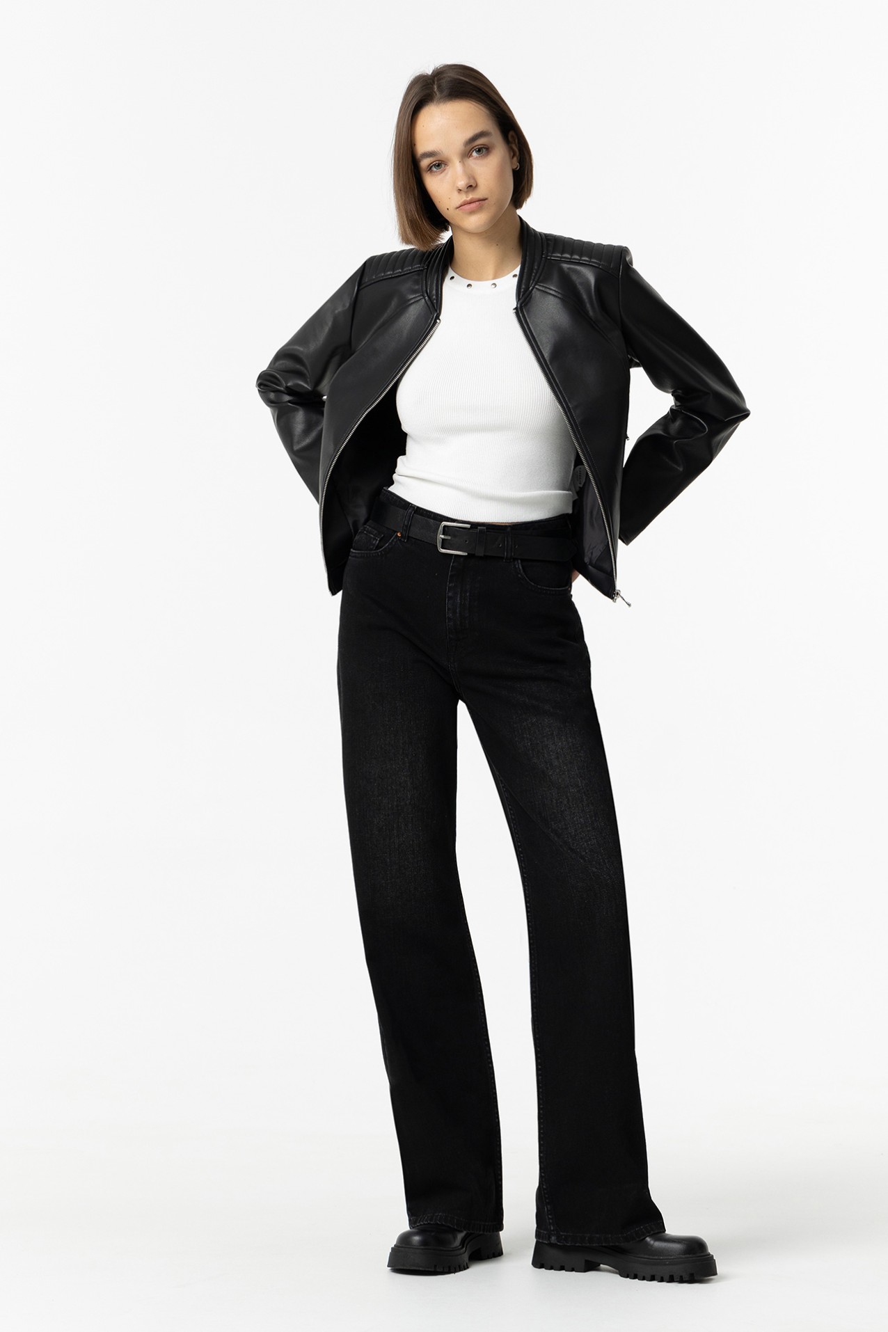 Black Faux Leather Jacket