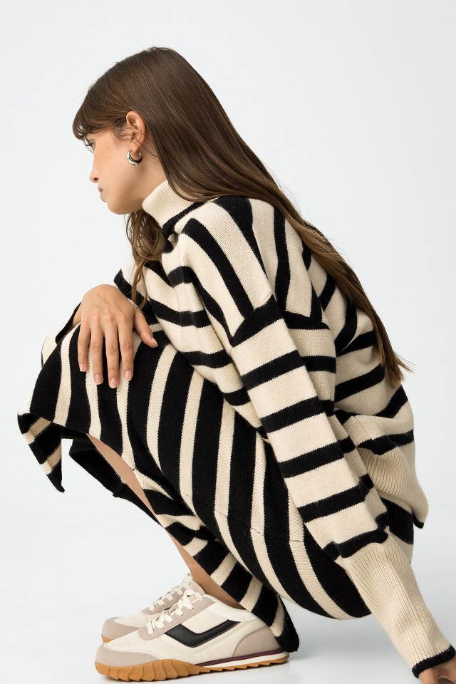 Relaxed Sweater with Stripes