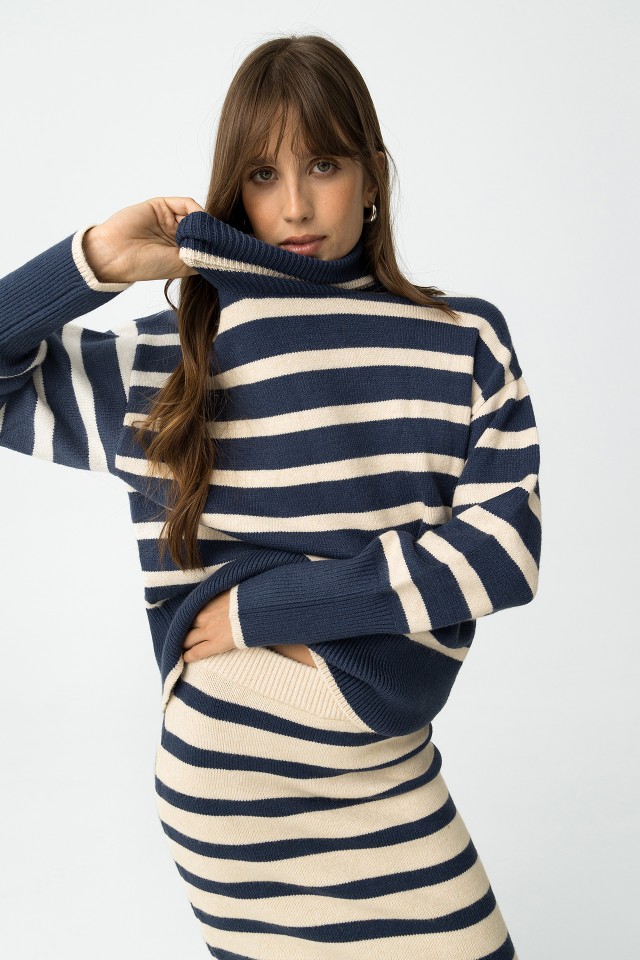 Relaxed Sweater with Stripes