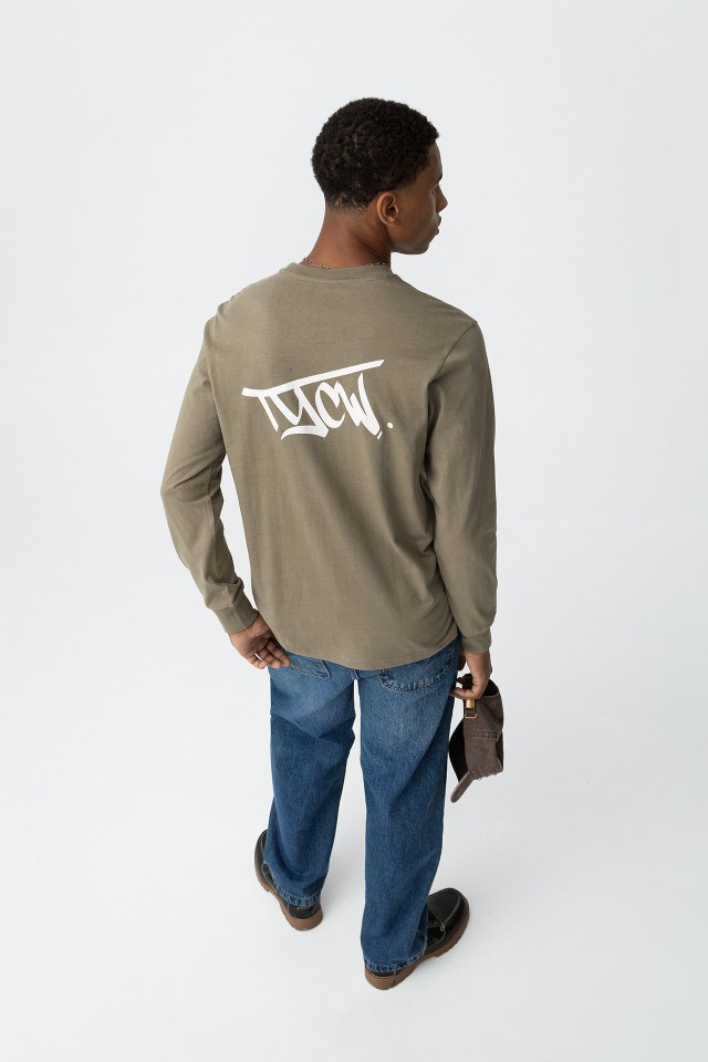 Long Sleeve T-Shirt With Printed Back