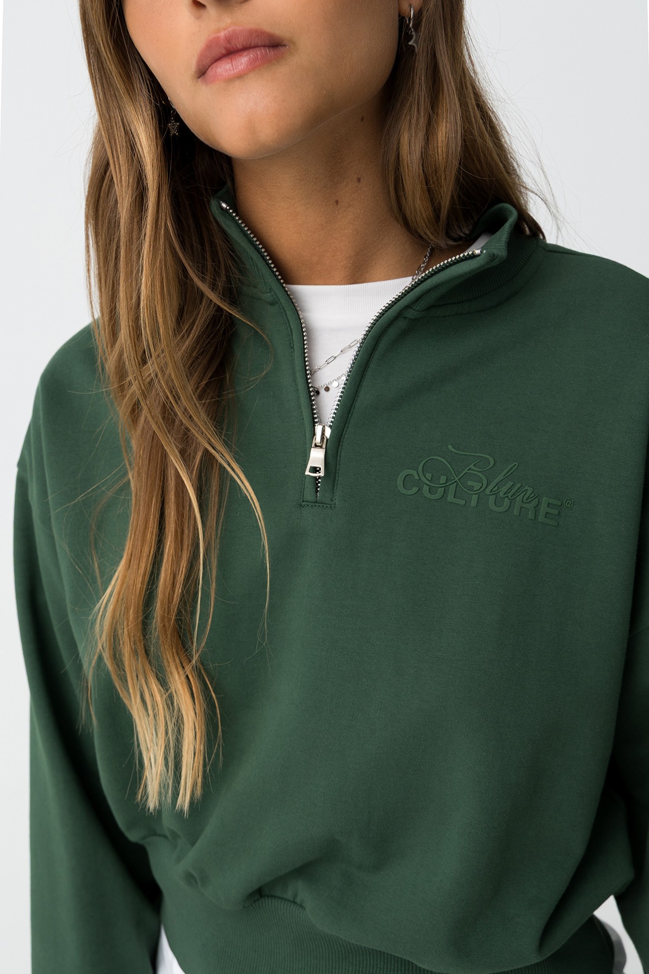 Green Cropped Sweatshirt