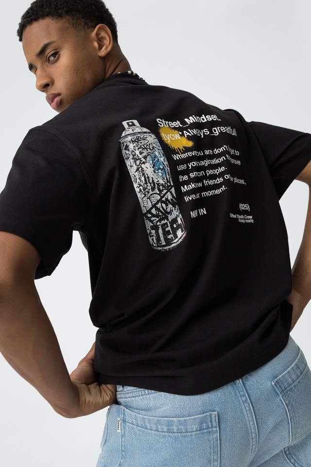 T-shirt Relaxed Estampado Graffiti