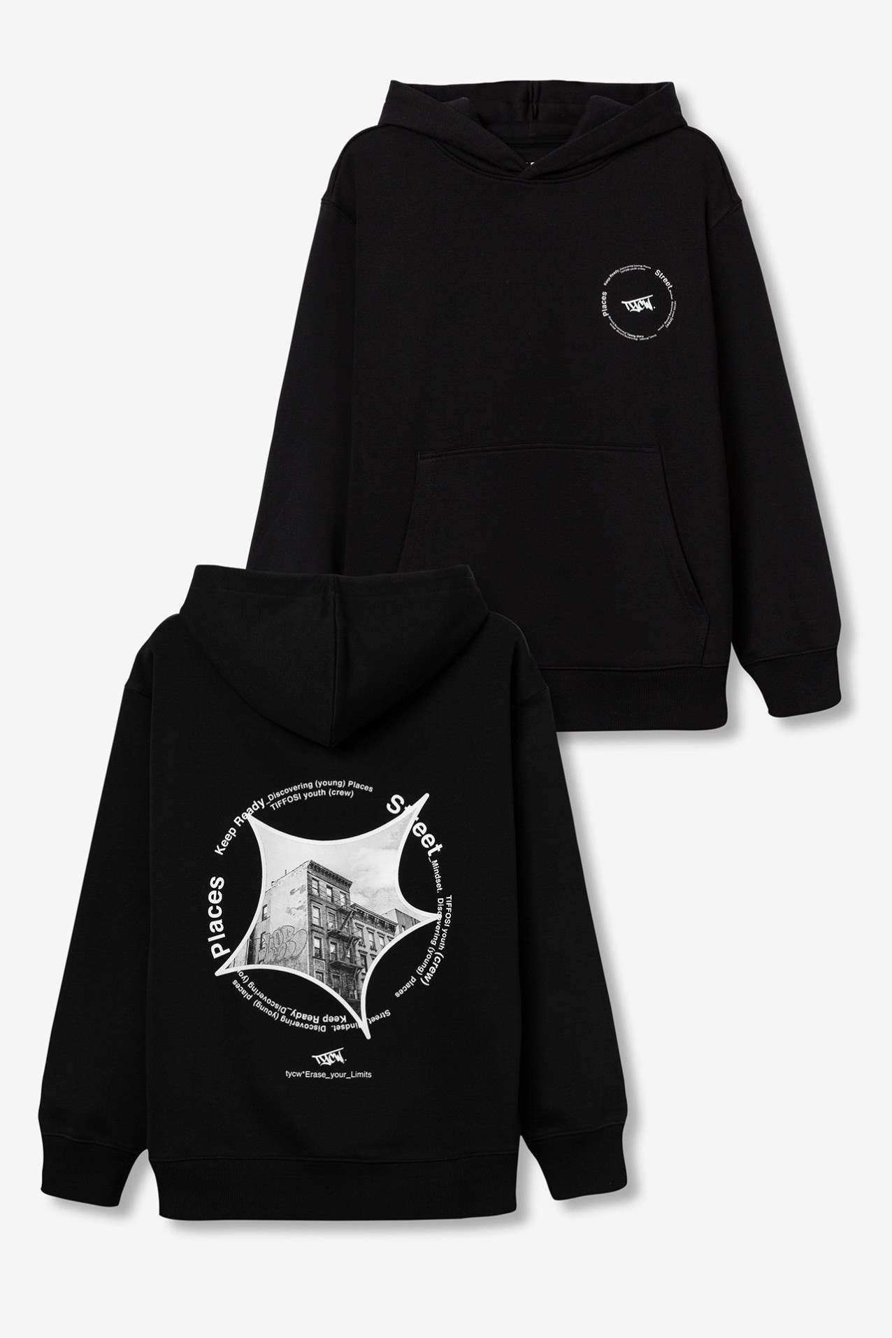 Hoodie Relaxed com Costas Estampadas