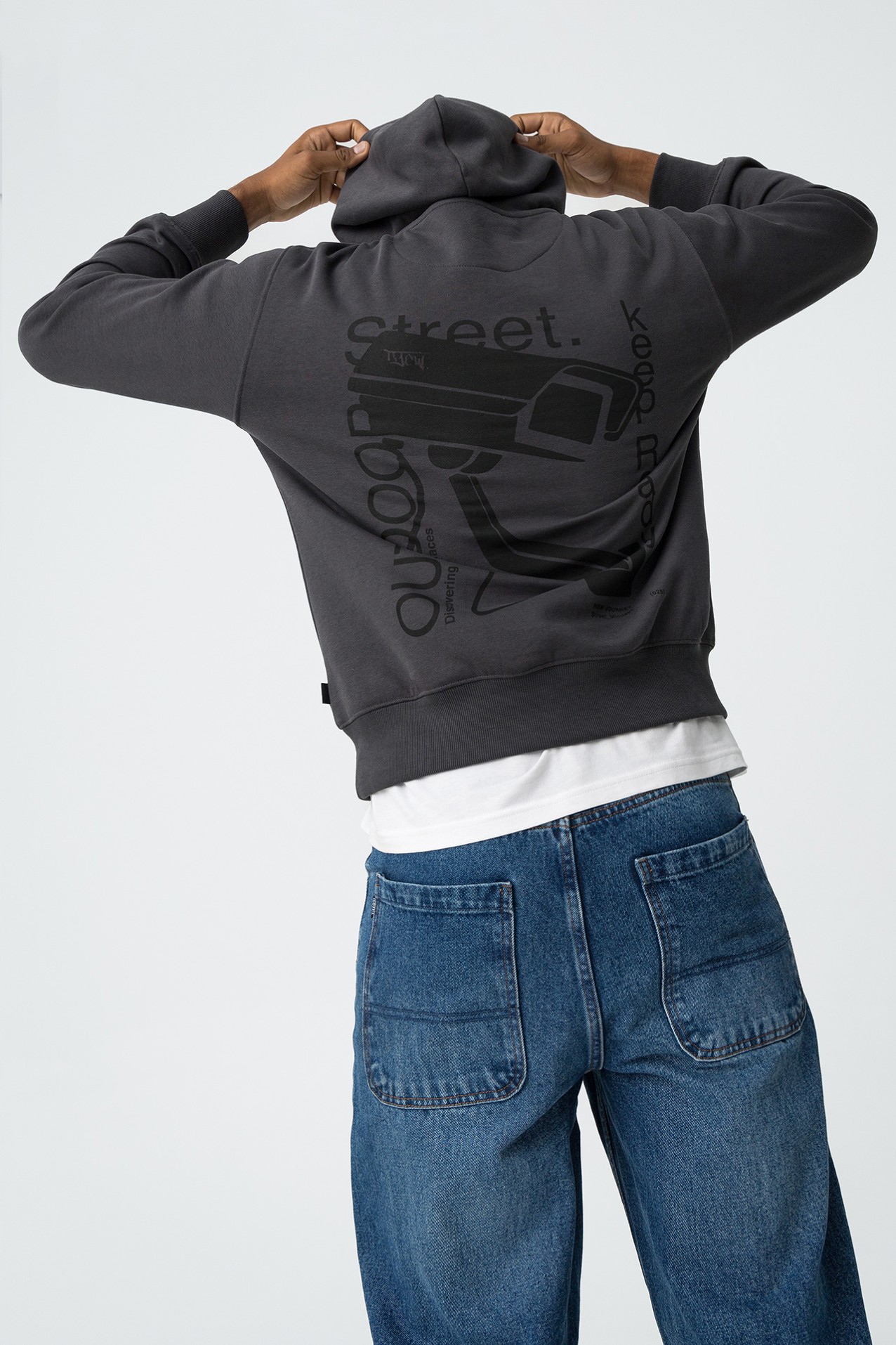 Hoodie com Estampados de Mensagem