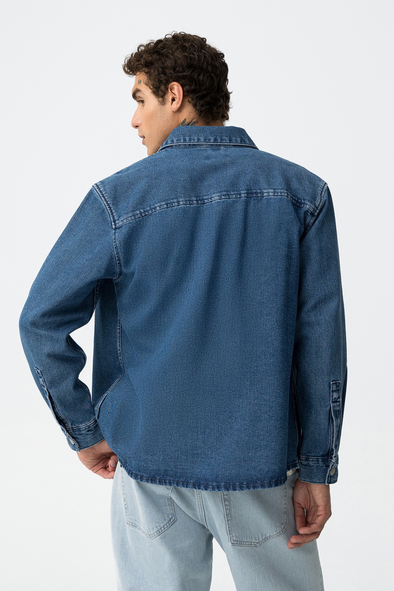 Camisa Oversize Azul Mdio