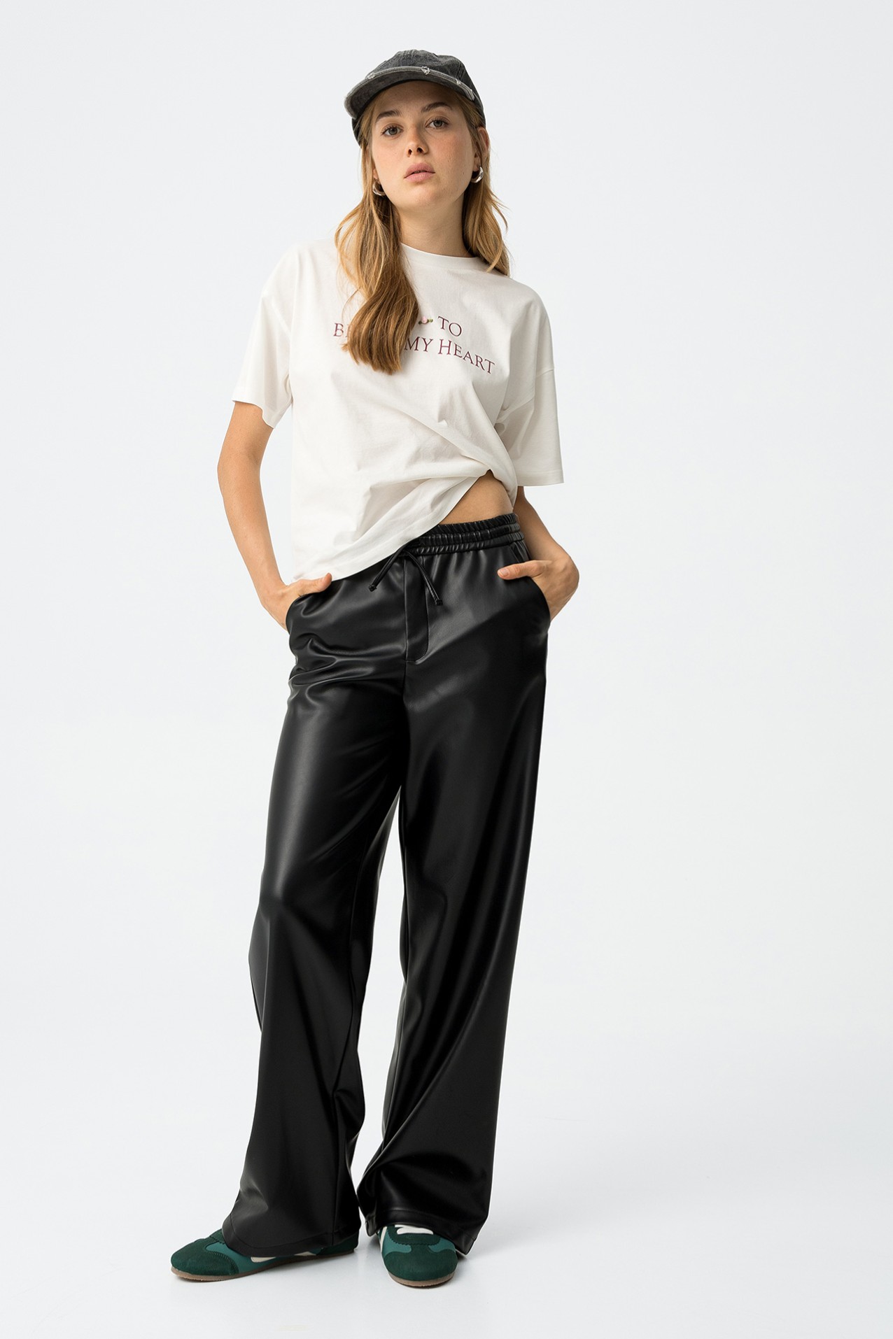 Faux Leather Jogger Pants