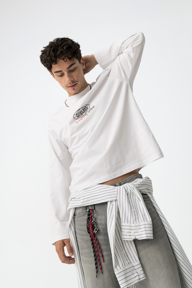 T-shirt Manga Comprida com Estampado