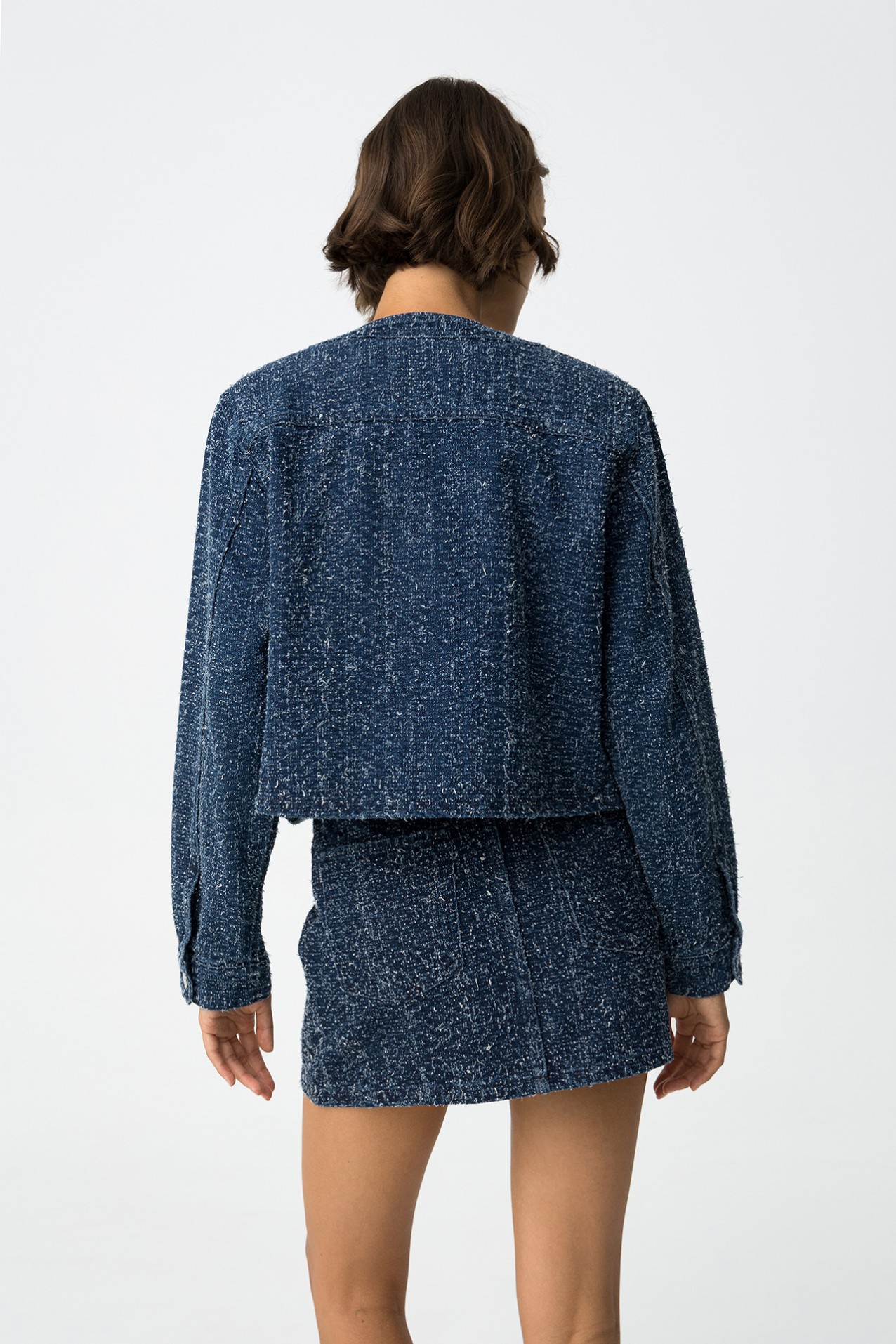 Frayed Denim Mini Skirt