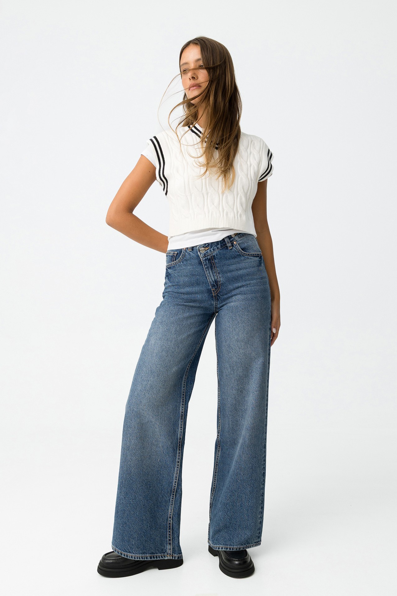 Jeans Wide Leg Assimtrico