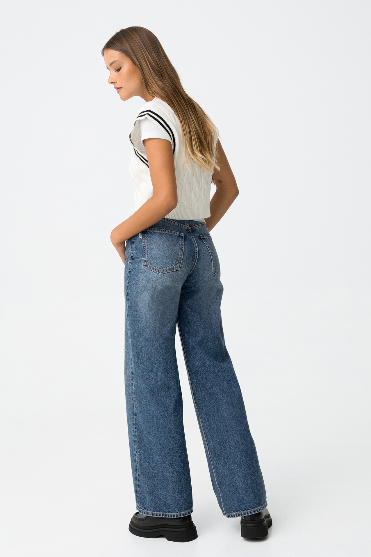Jeans Wide Leg Assimtrico