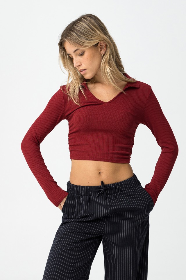 T-Shirt Polo Super Slim Drapeada