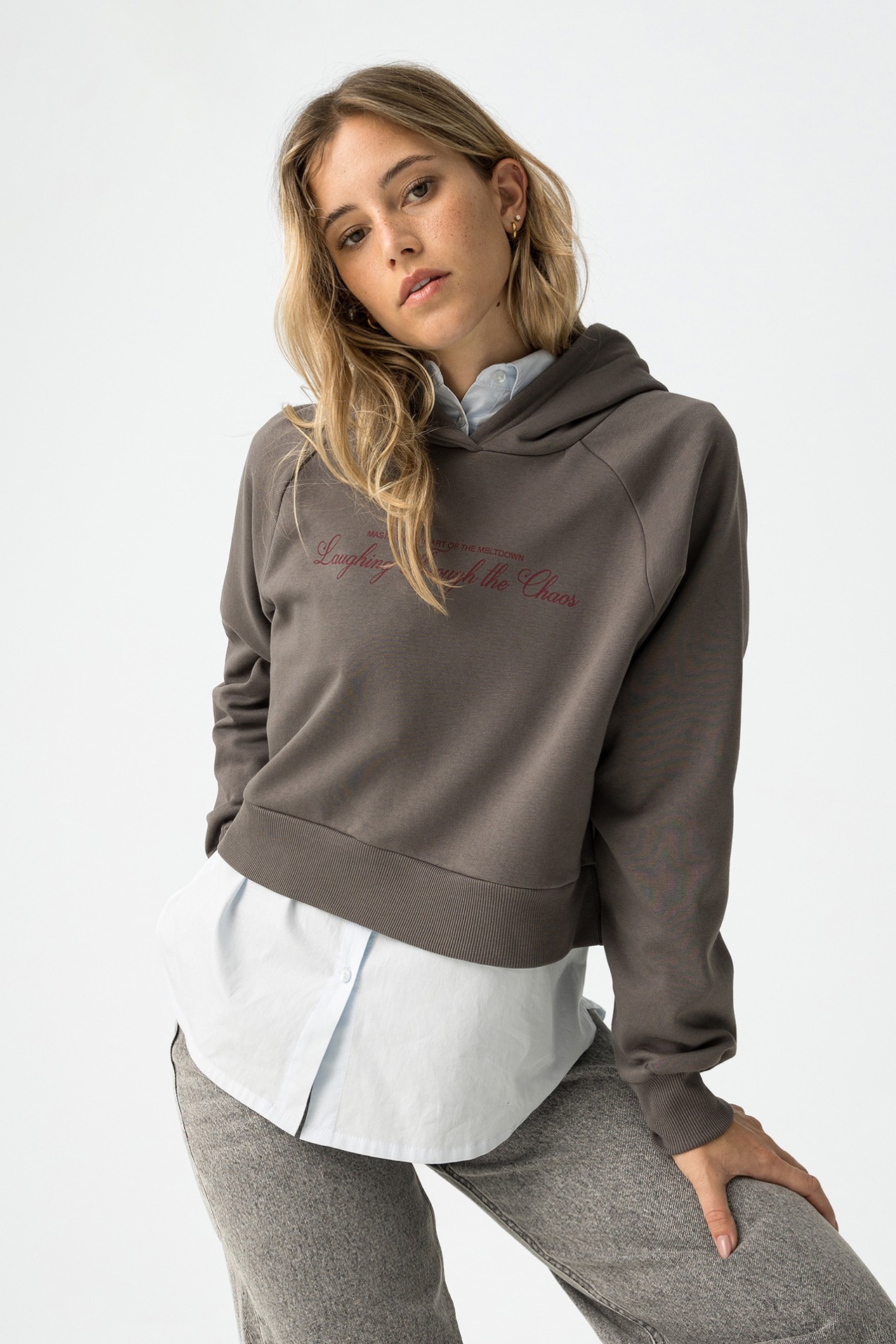 Hoodie Cropped Relaxed Fit