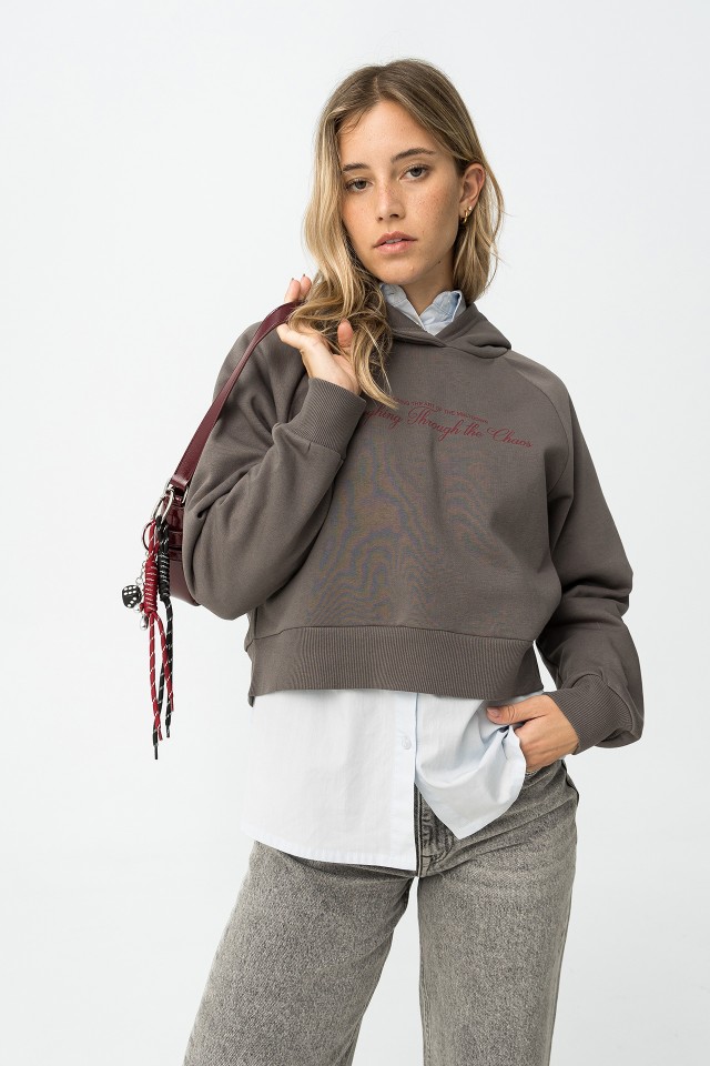 Cropped Relaxed Fit Hoodie