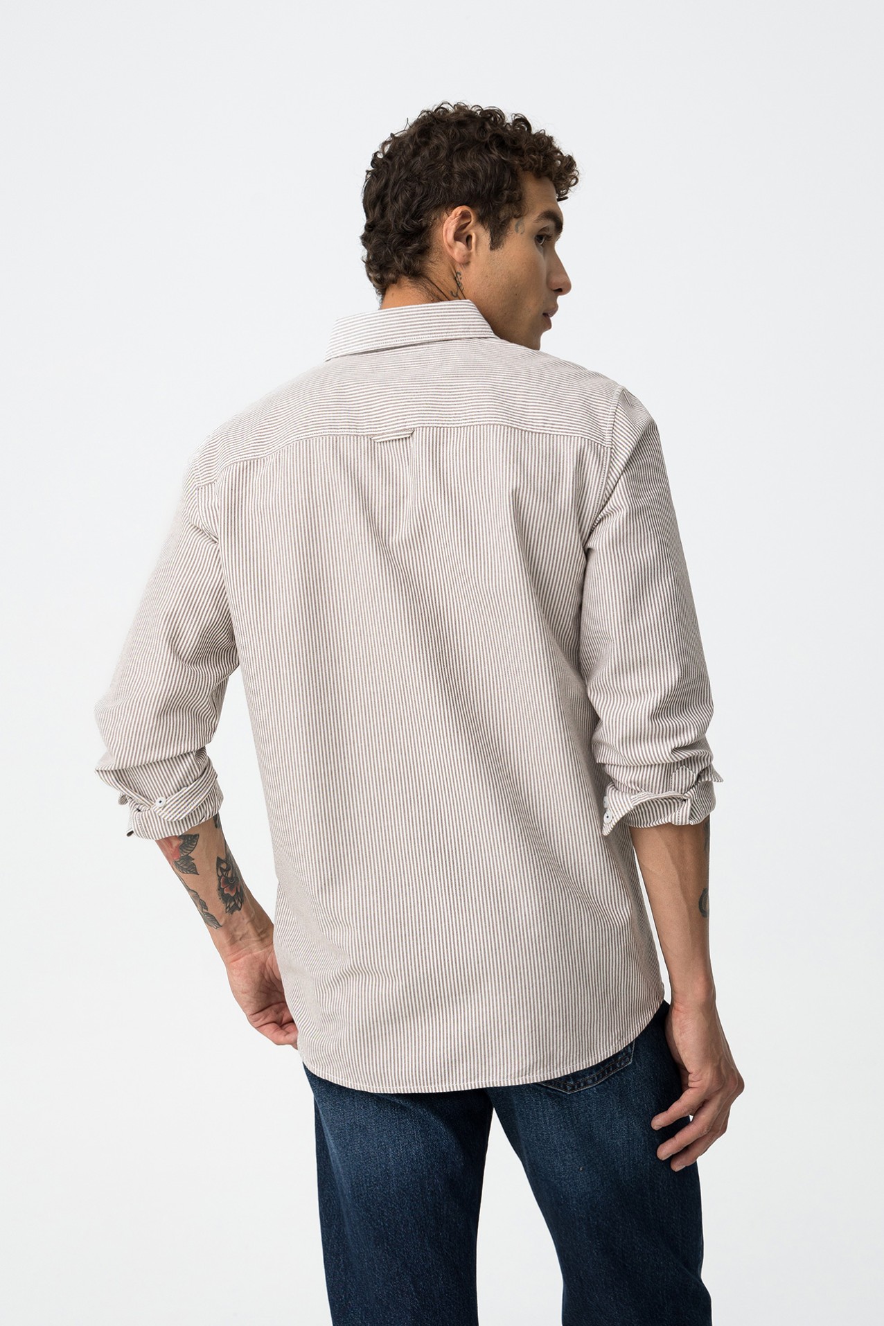 Camisa De Algodo s Riscas