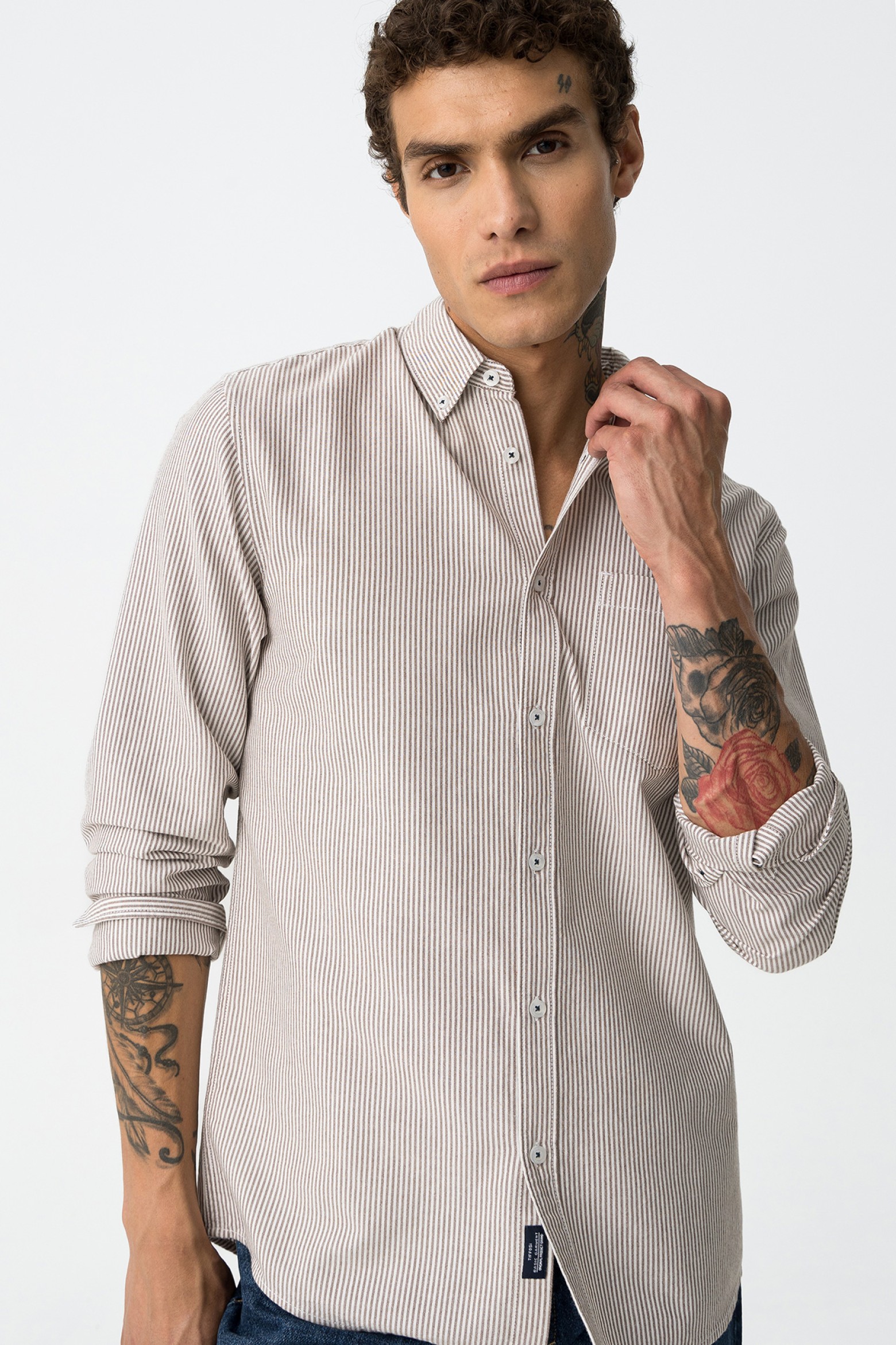 Camisa De Algodo s Riscas