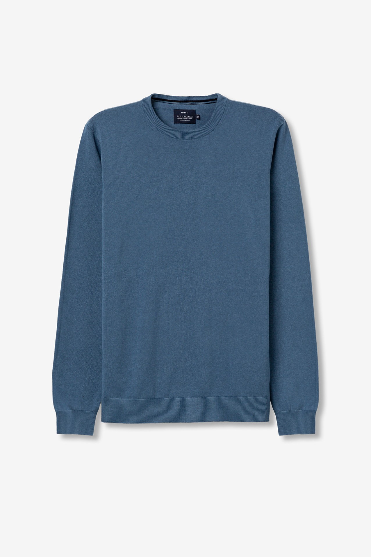 Camiseta Tricotada Azul Slim