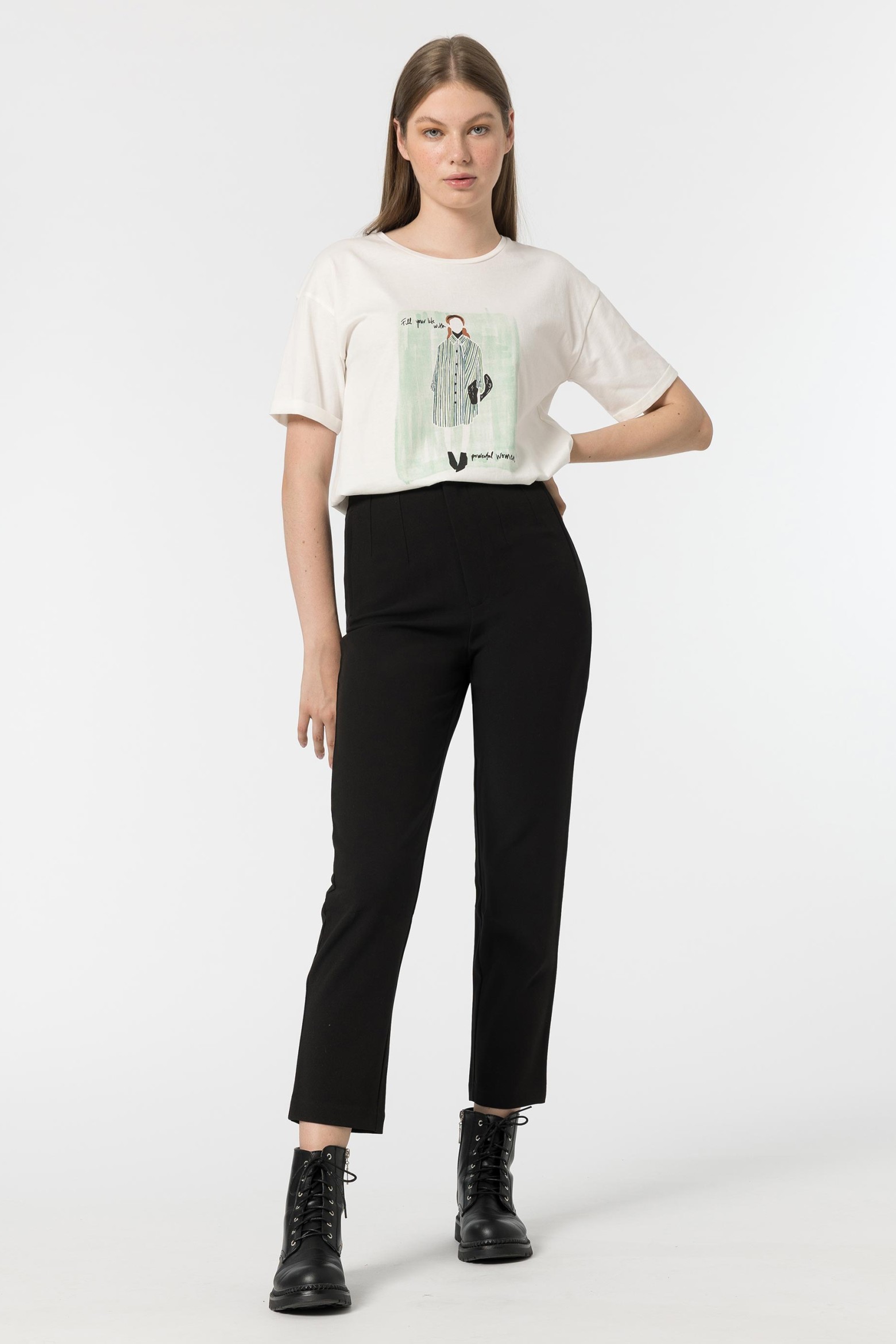 High Waist Pleated Trousers