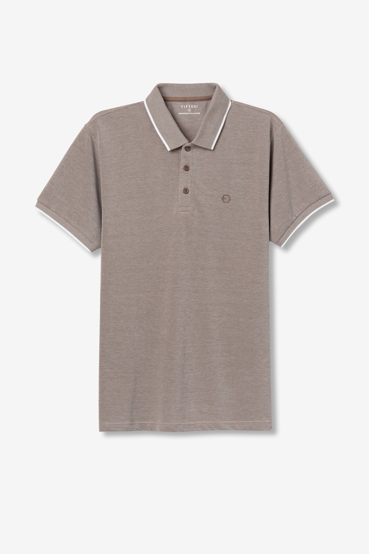 Polo Piqu Detalhe Estampado com Relevo