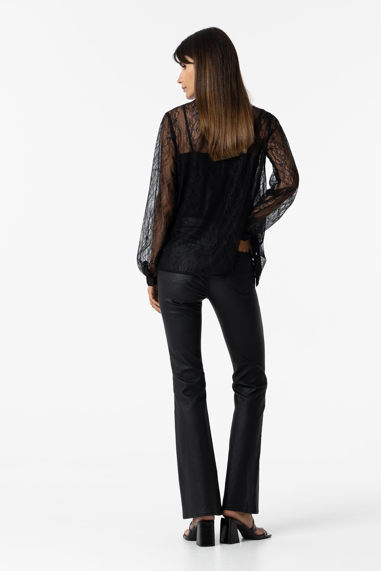 Pantaln Flare Coated