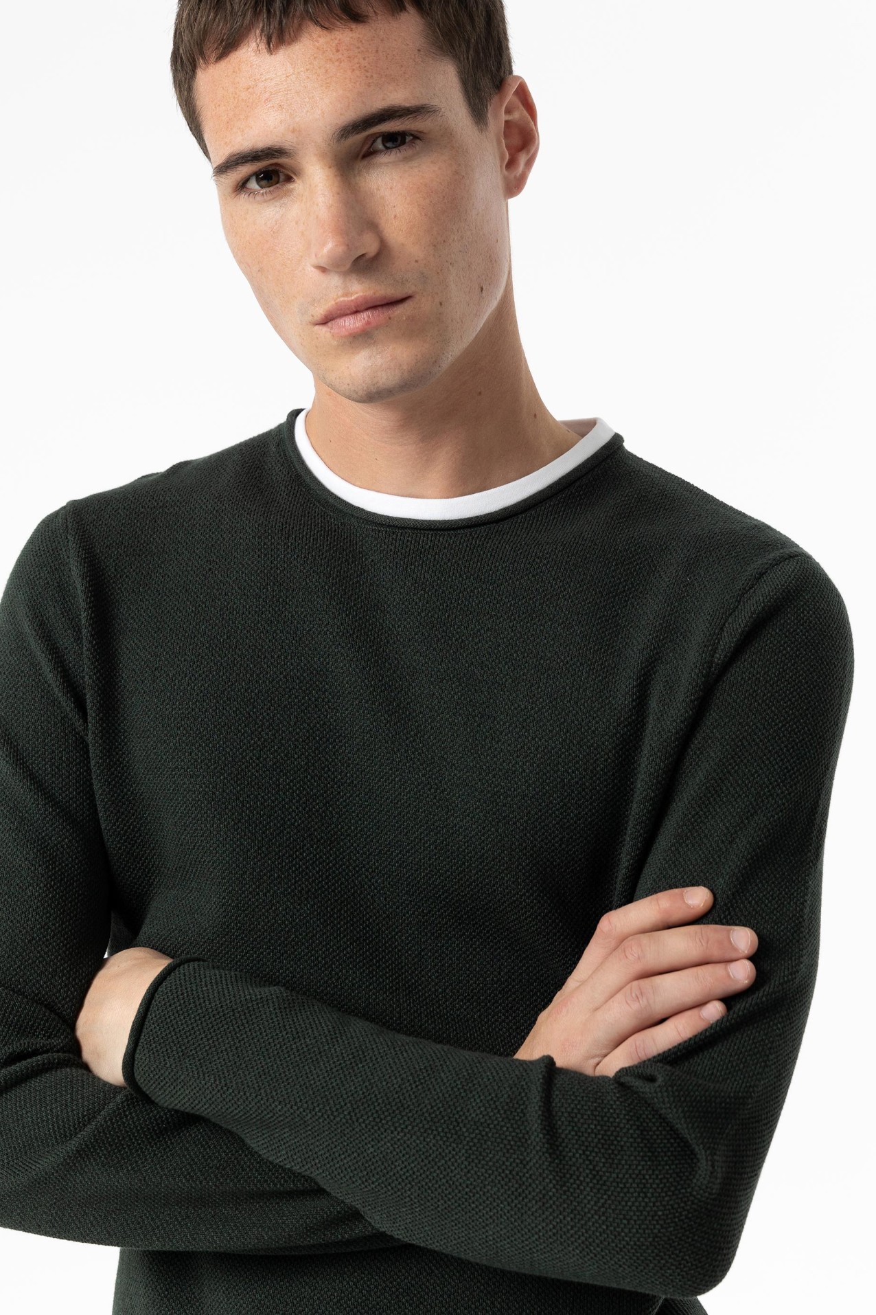 Cotton Blend Knit Sweater