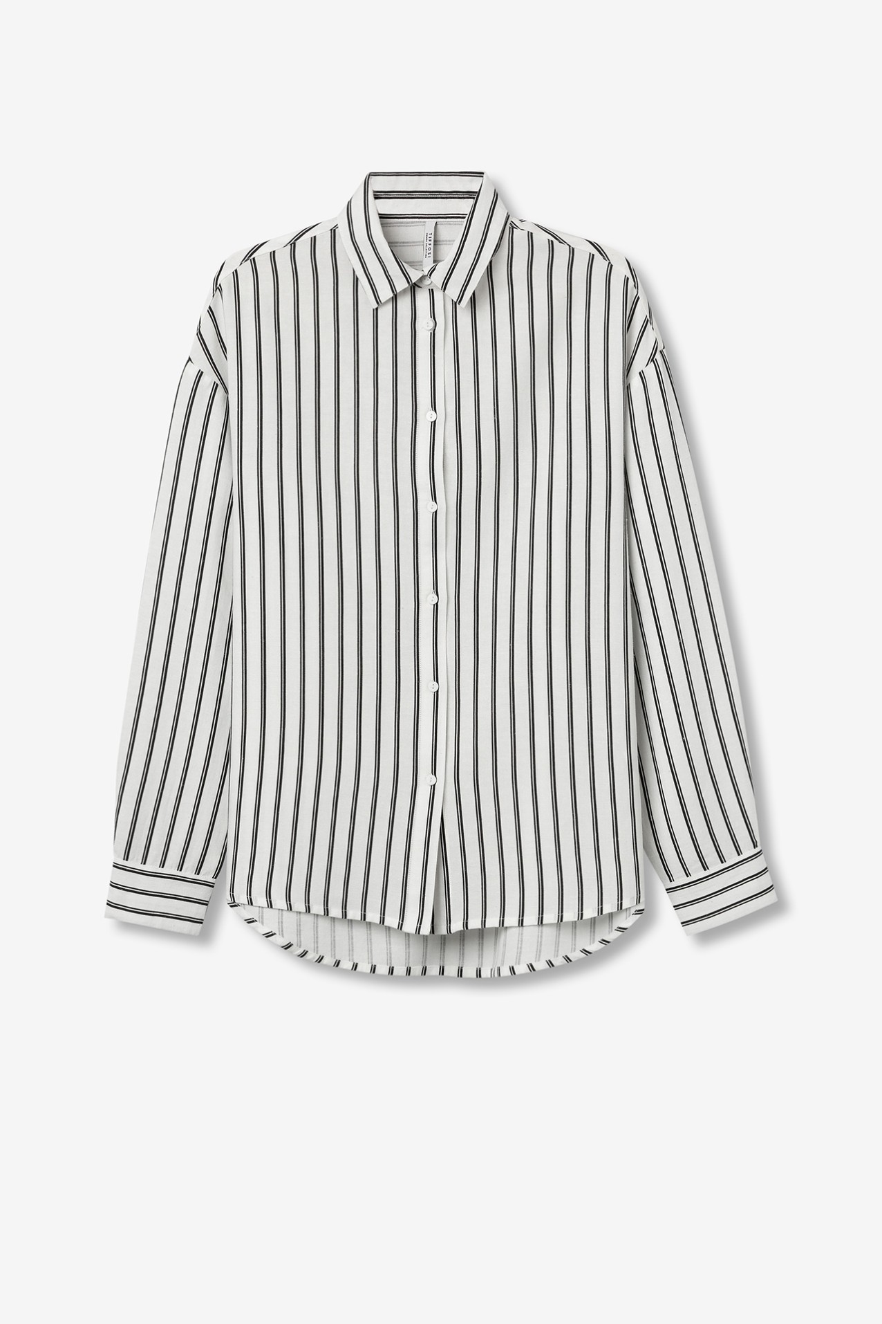 Beige Striped Oversize Shirt