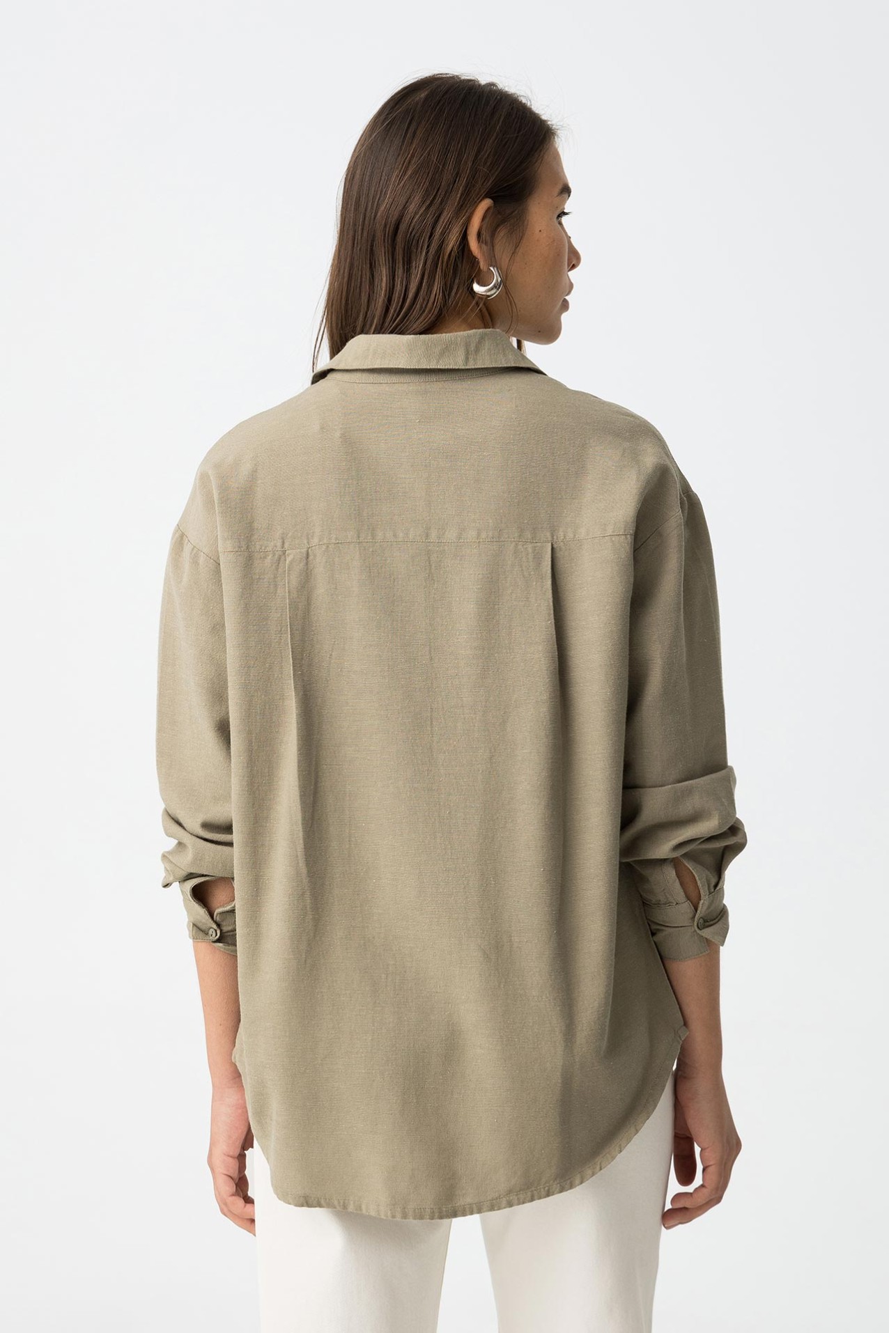 Casual Green Long Sleeve Shirt