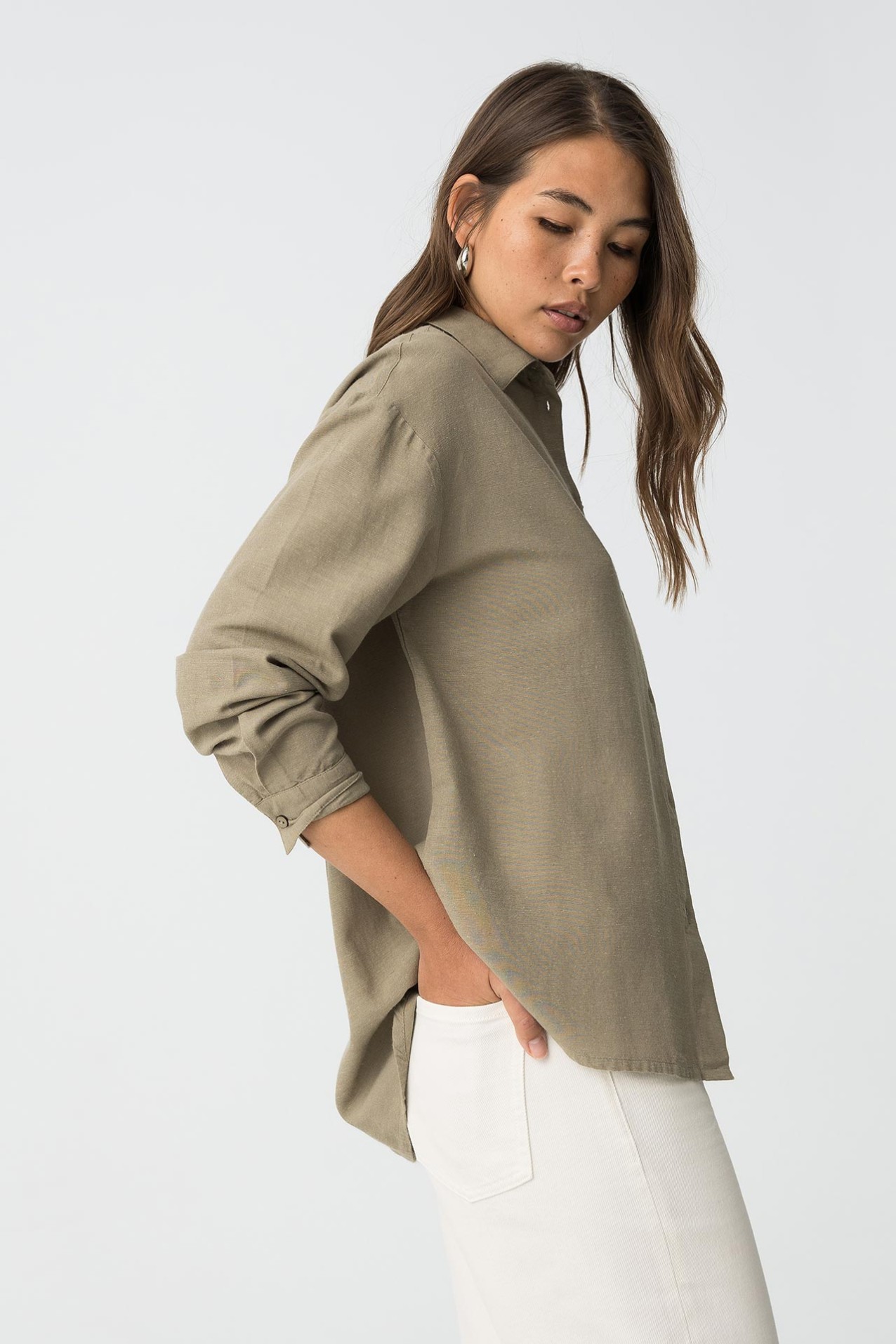 Casual Green Long Sleeve Shirt