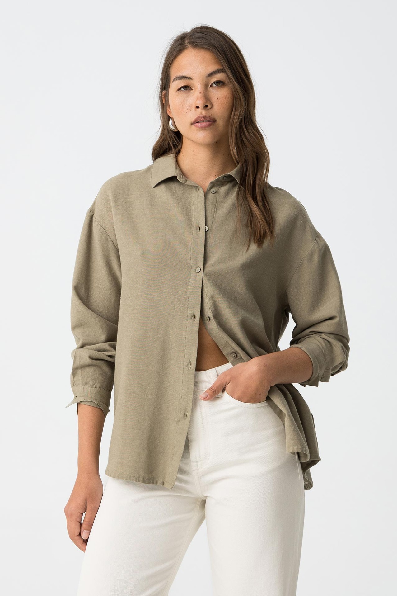Casual Green Long Sleeve Shirt