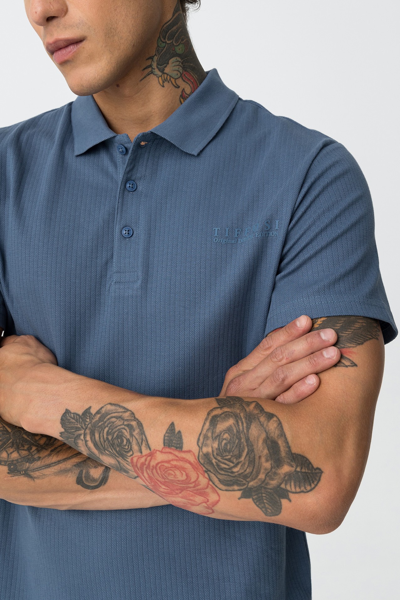 Textured Stripe Polo Shirt