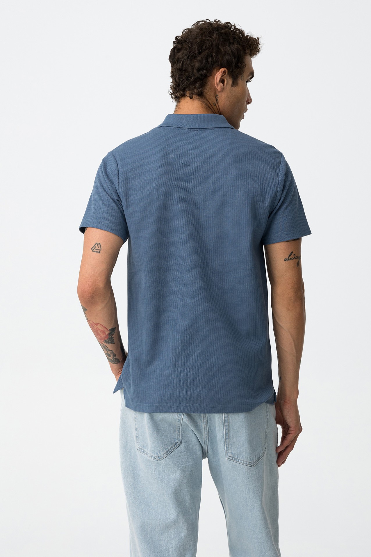 Textured Stripe Polo Shirt