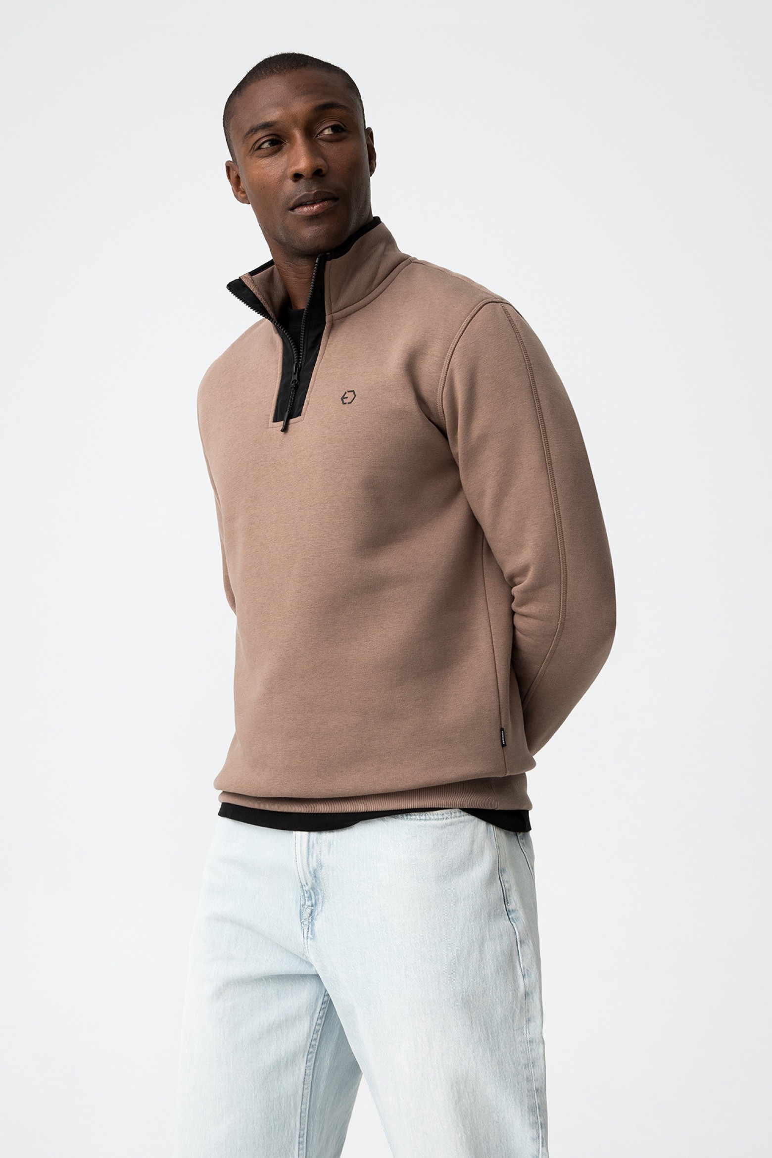 Sudadera Combinada Con Cremallera