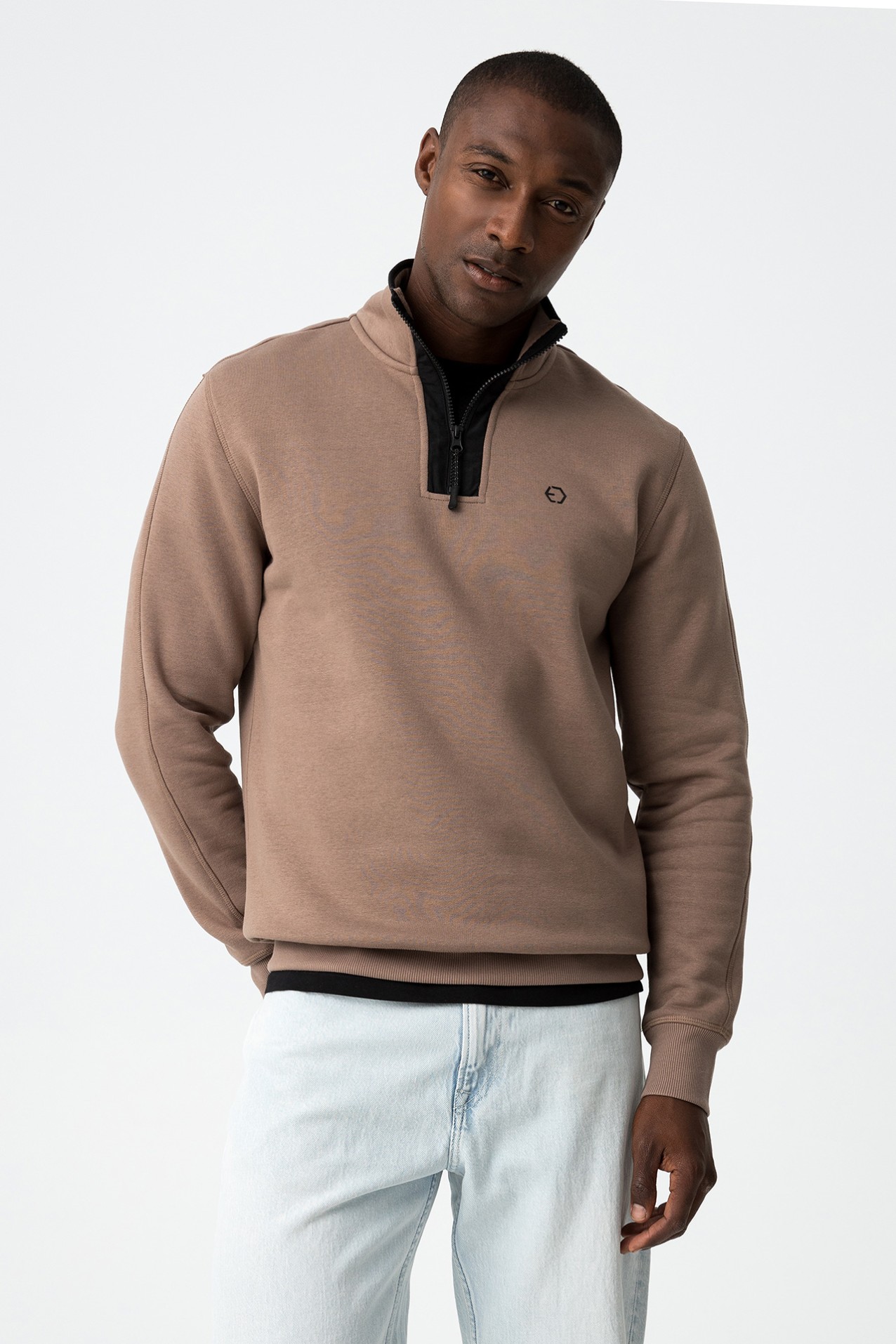 Sudadera Combinada Con Cremallera