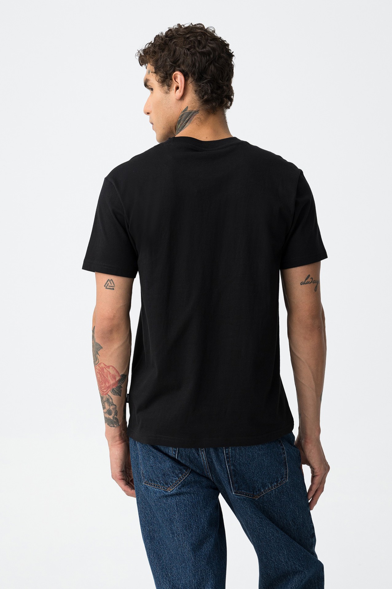 Black Printed Cotton T-Shirt