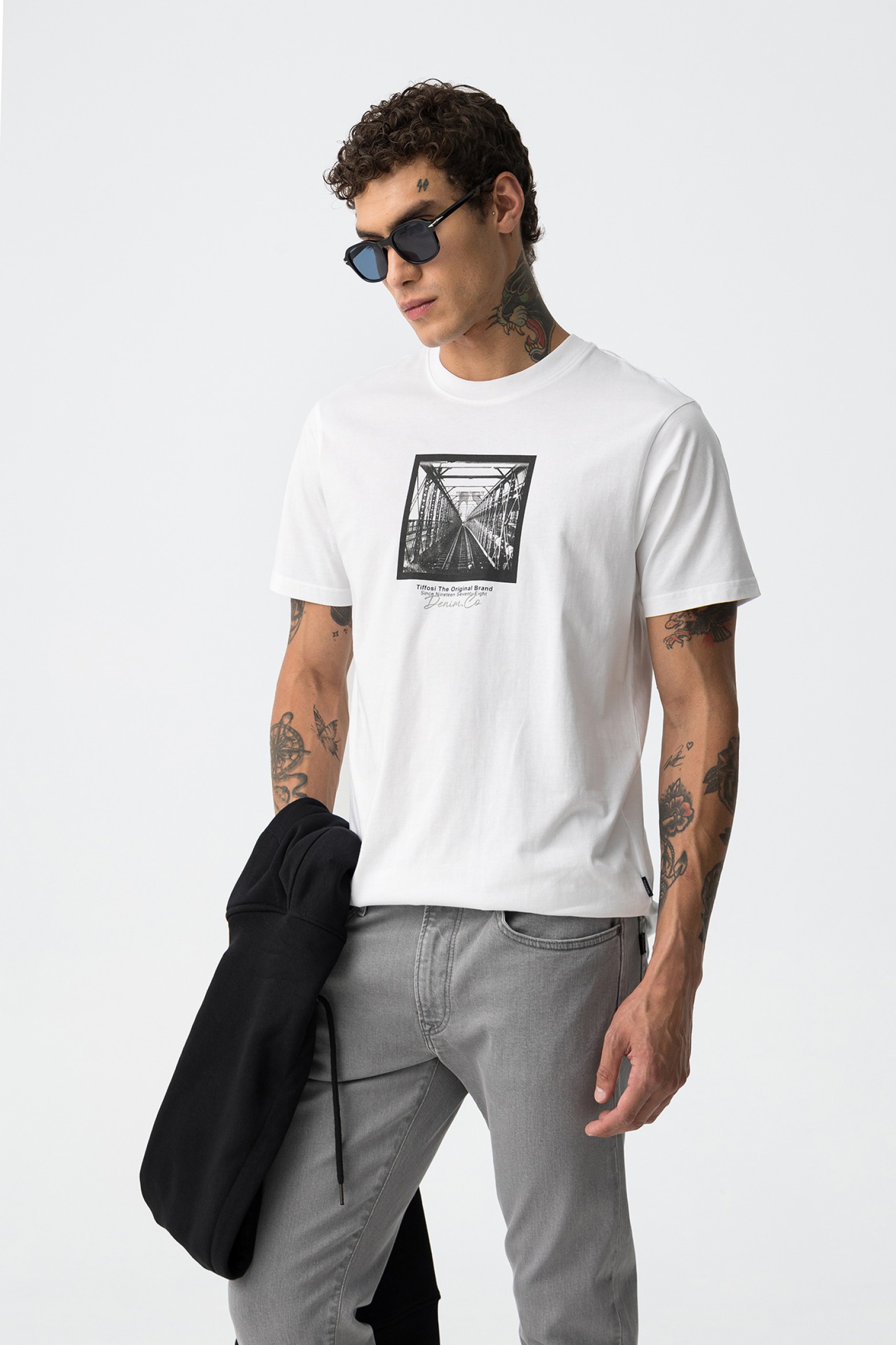 T-Shirt De Algodão Estampada